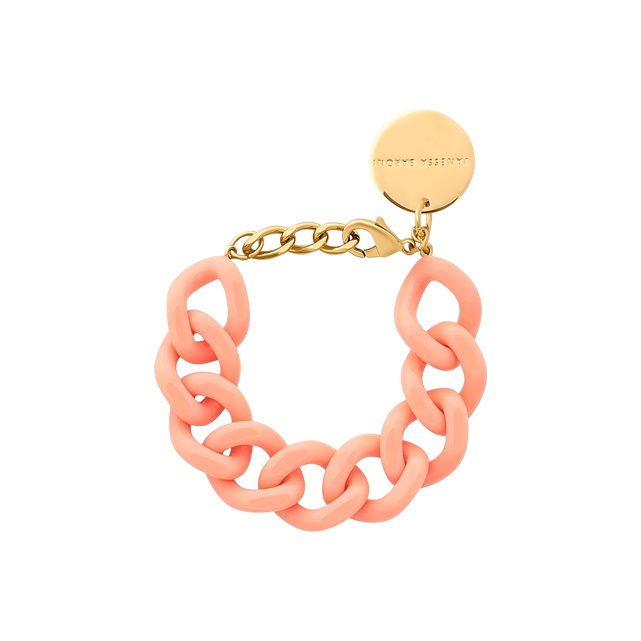Vanessa Baroni Armband Flat Chain, peach, vergoldet