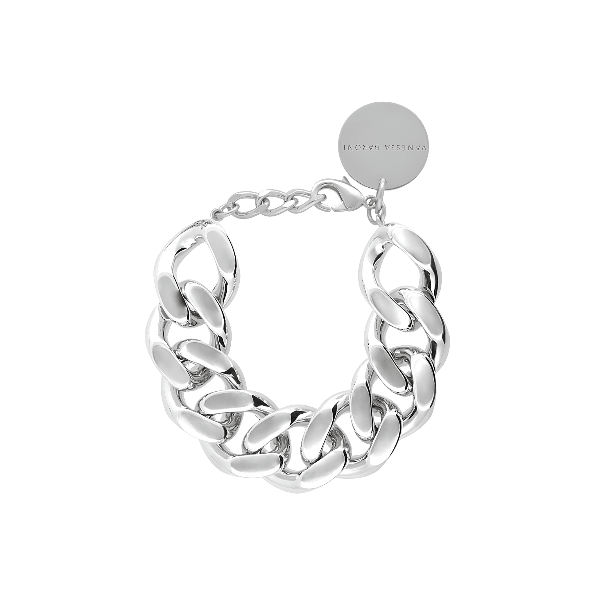 Vanessa Baroni Armband Flat Chain, silver, versilbert