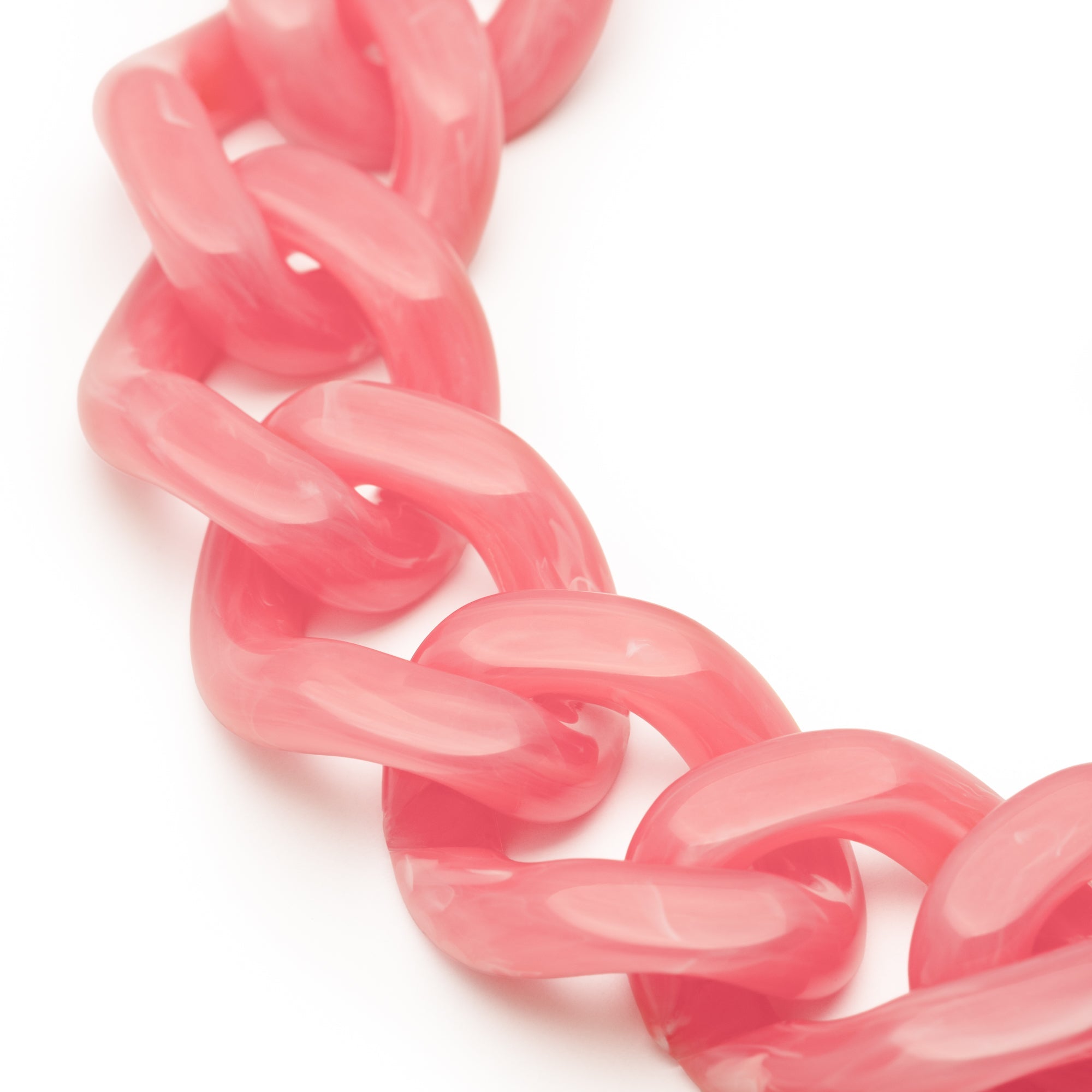 Vanessa Baroni Armband Flat Chain, watermelon marble, vergoldet