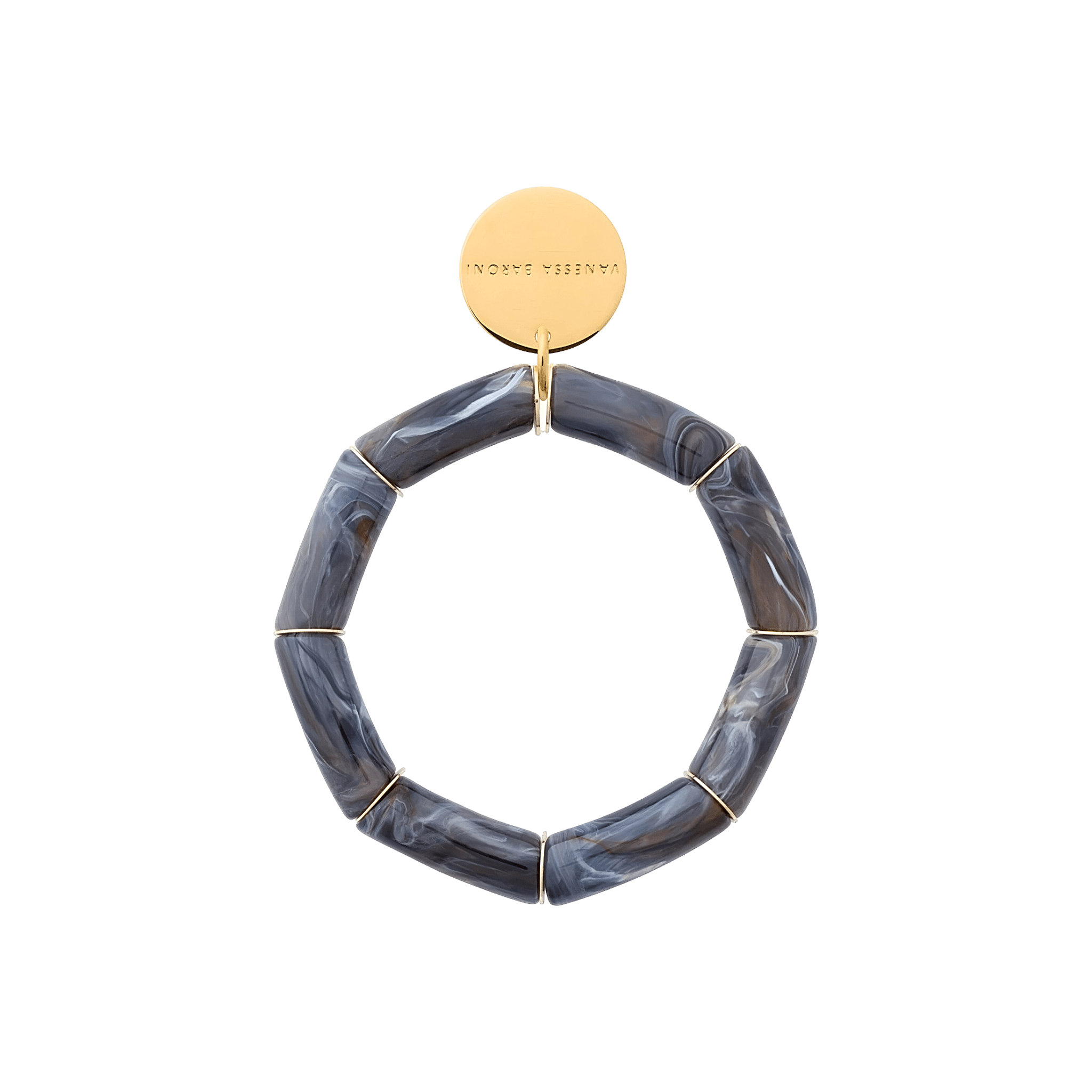 Vanessa Baroni Armband Flex, blue jeans marble, vergoldet