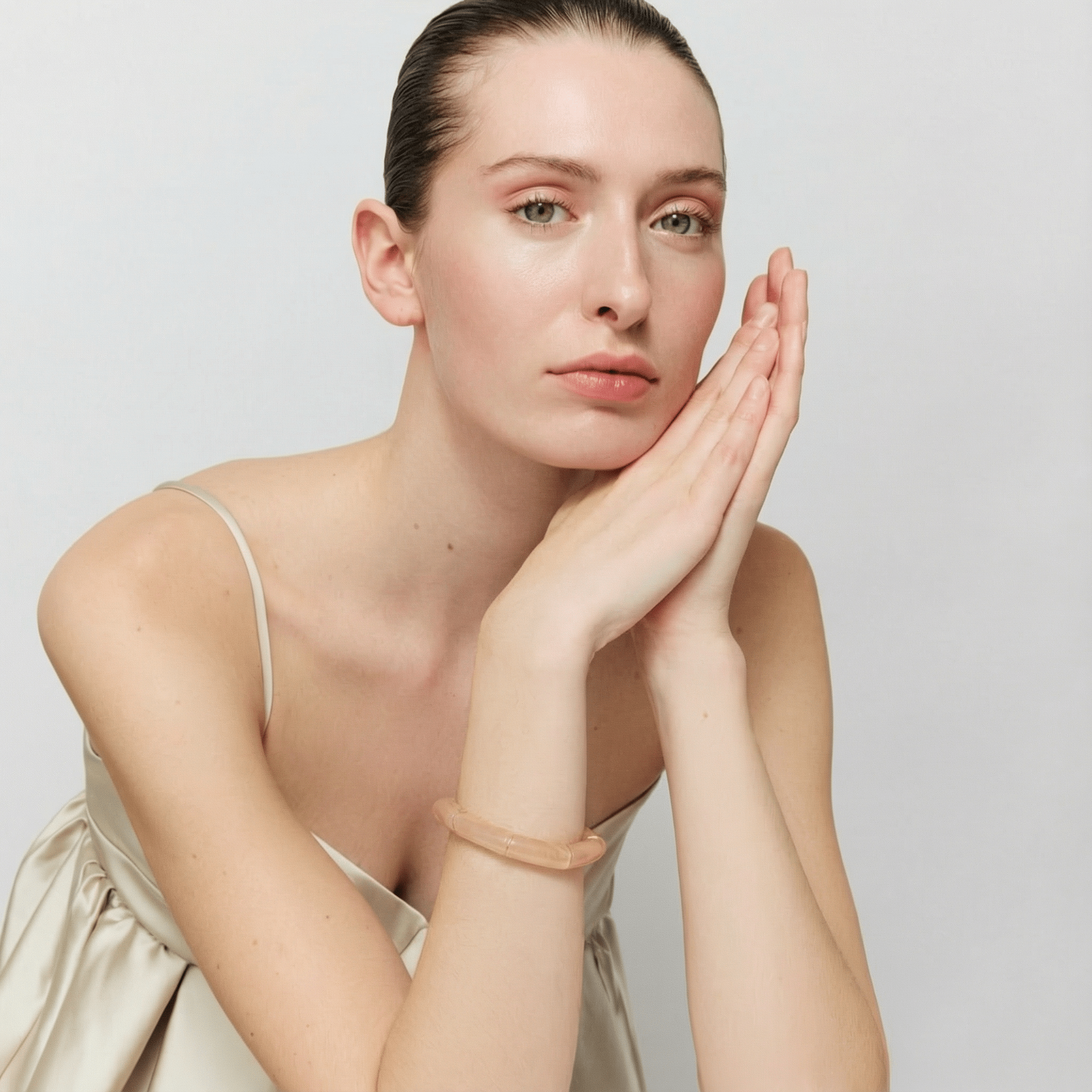 Vanessa Baroni Armband Flex, blush marble, vergoldet