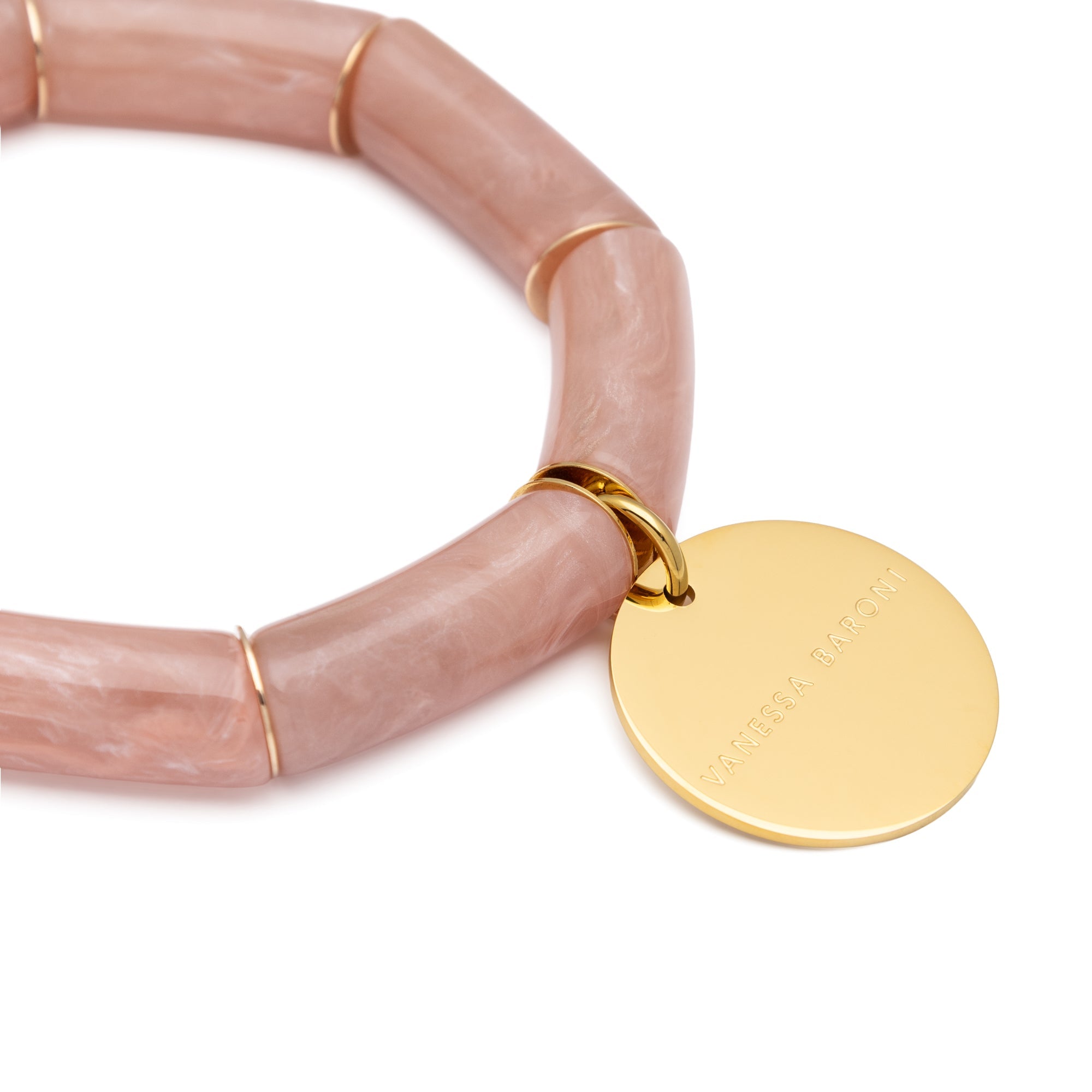 Vanessa Baroni Armband Flex, blush marble, vergoldet