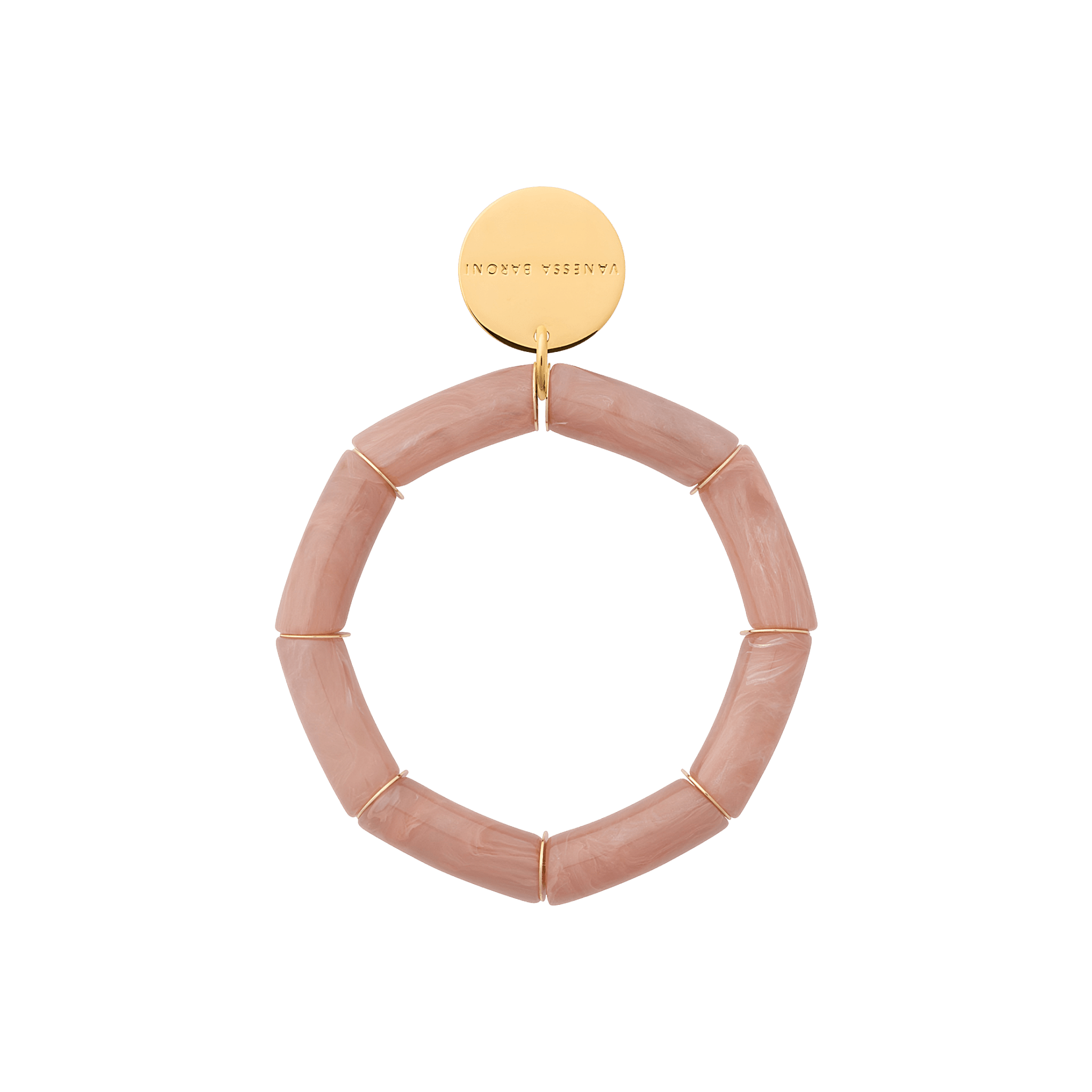 Vanessa Baroni Armband Flex, blush marble, vergoldet