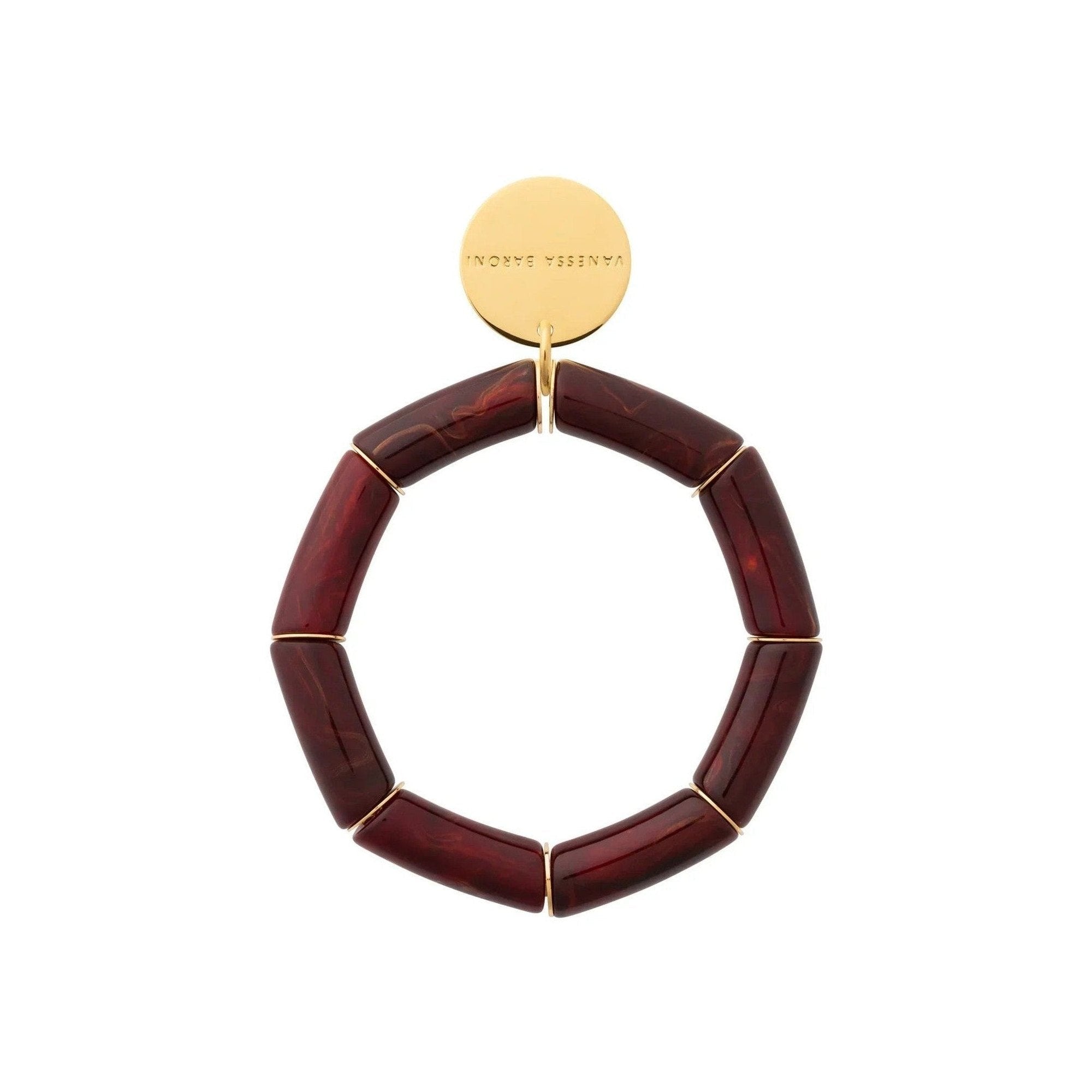 Vanessa Baroni Armband Flex, bordeaux marble, vergoldet