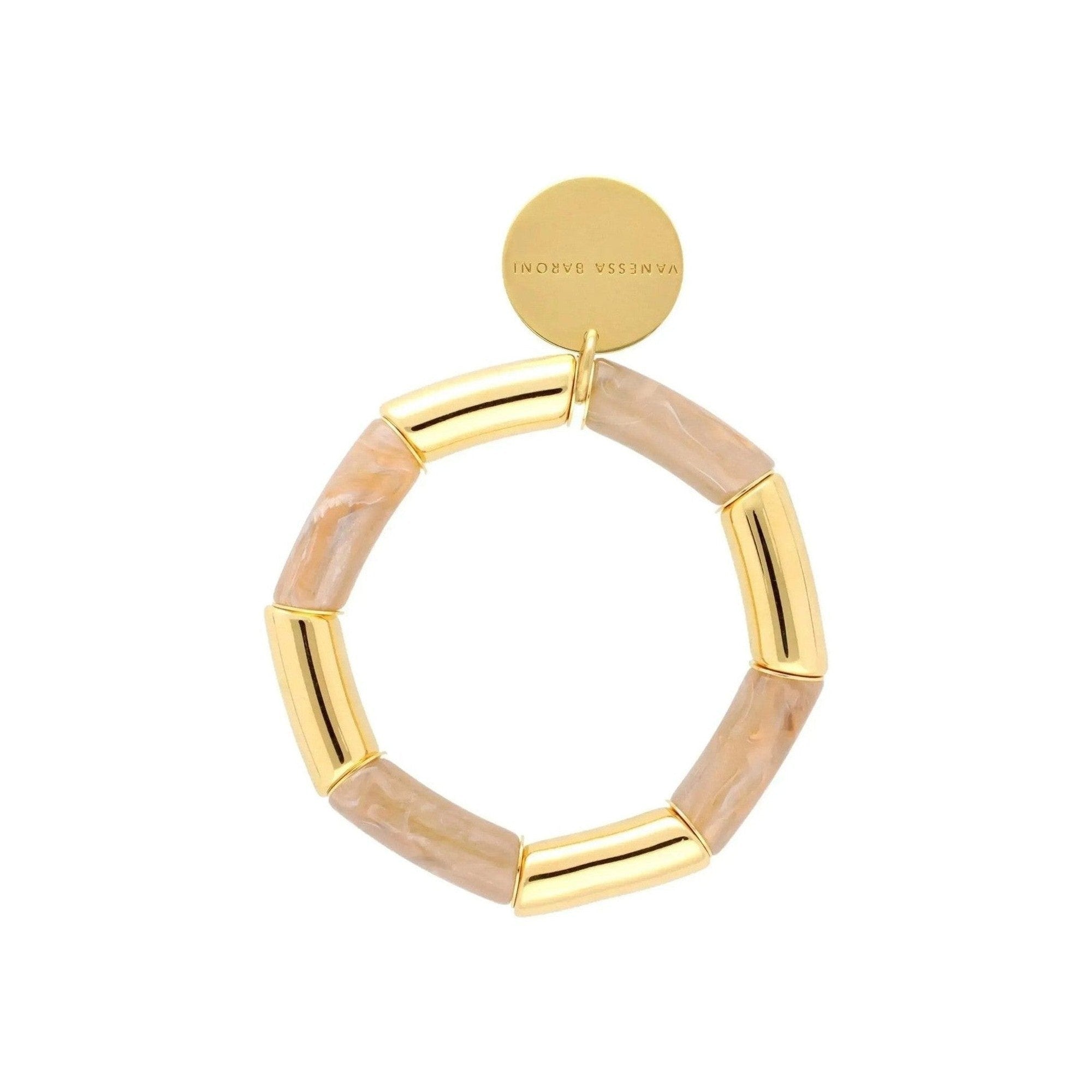 Vanessa Baroni Armband Flex gold, biancone marble, vergoldet