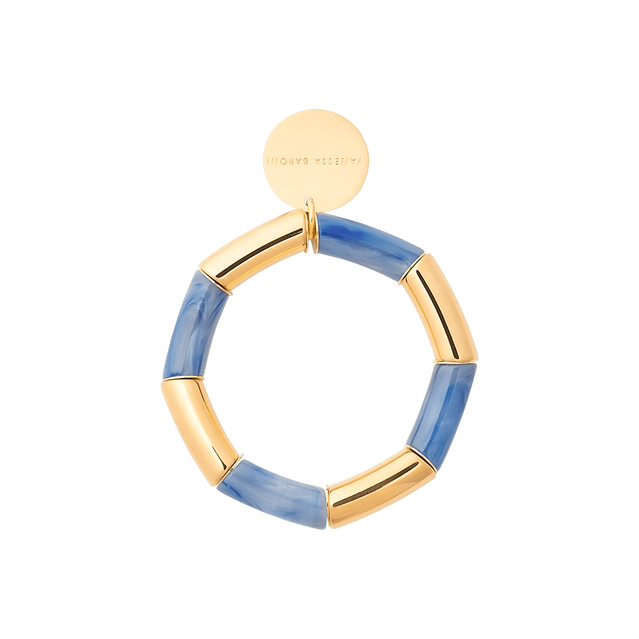 Vanessa Baroni Armband Flex gold, ocean blue, vergoldet