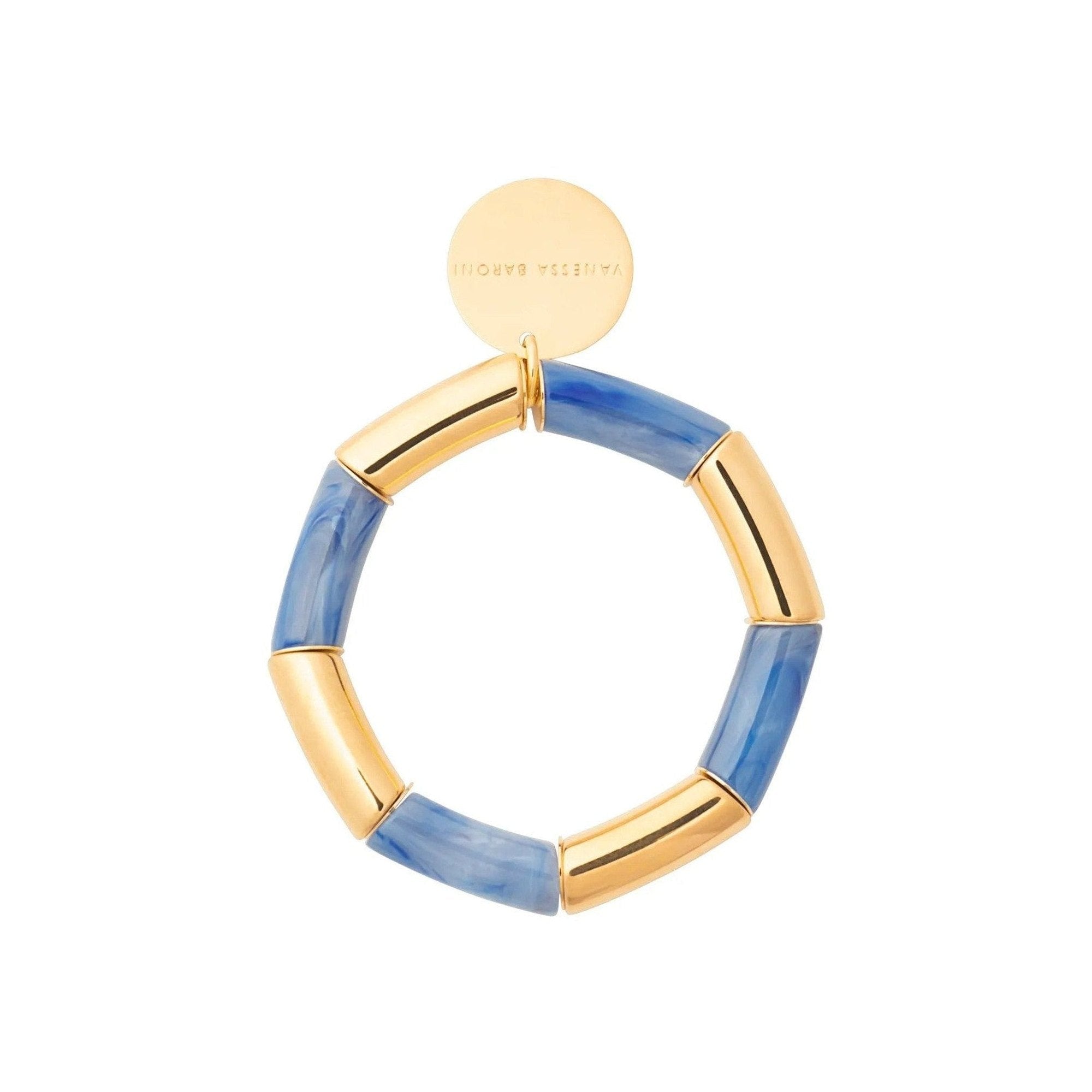 Vanessa Baroni Armband Flex gold, ocean blue, vergoldet