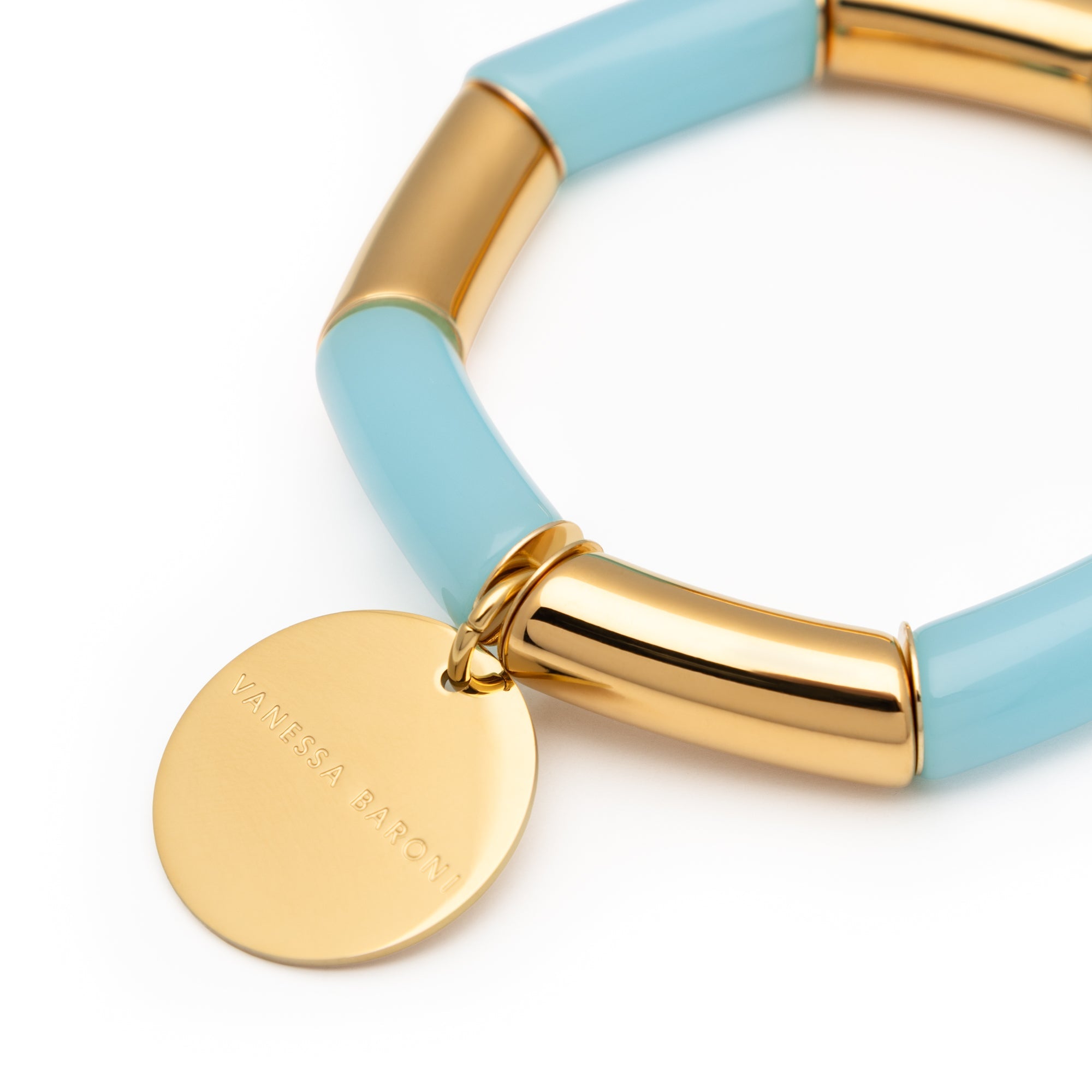 Vanessa Baroni Armband Flex gold, opaline blue, vergoldet