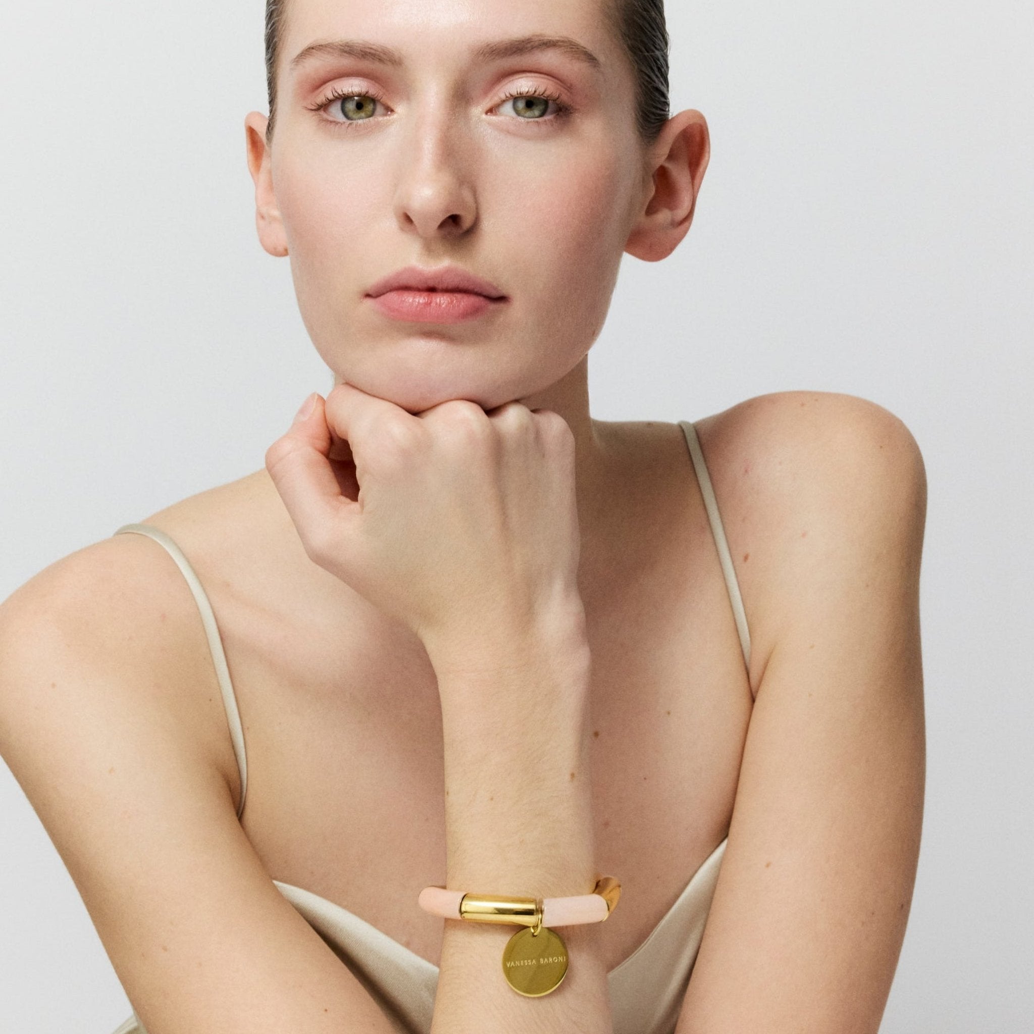 Vanessa Baroni Armband Flex gold, peach sorbet, vergoldet