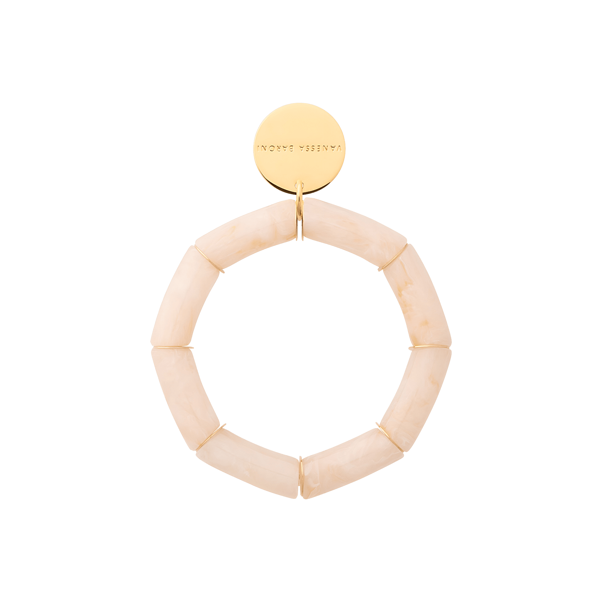 Vanessa Baroni Armband Flex, latte marble, vergoldet