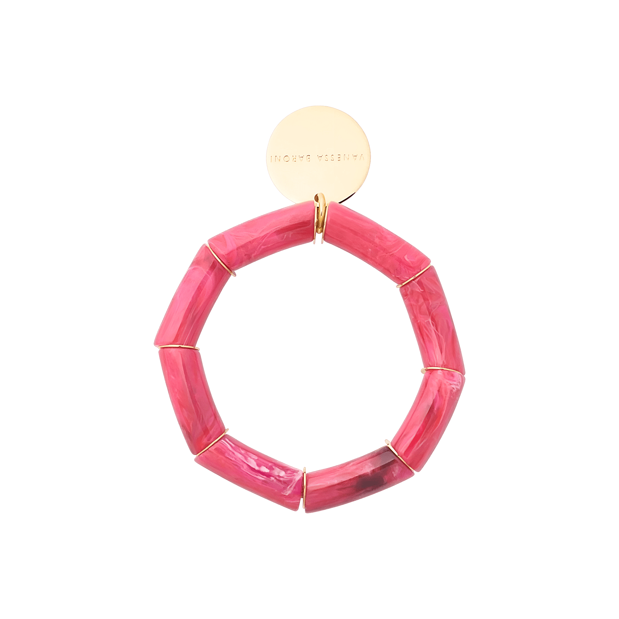 Vanessa Baroni Armband Flex, raspberry marble, vergoldet
