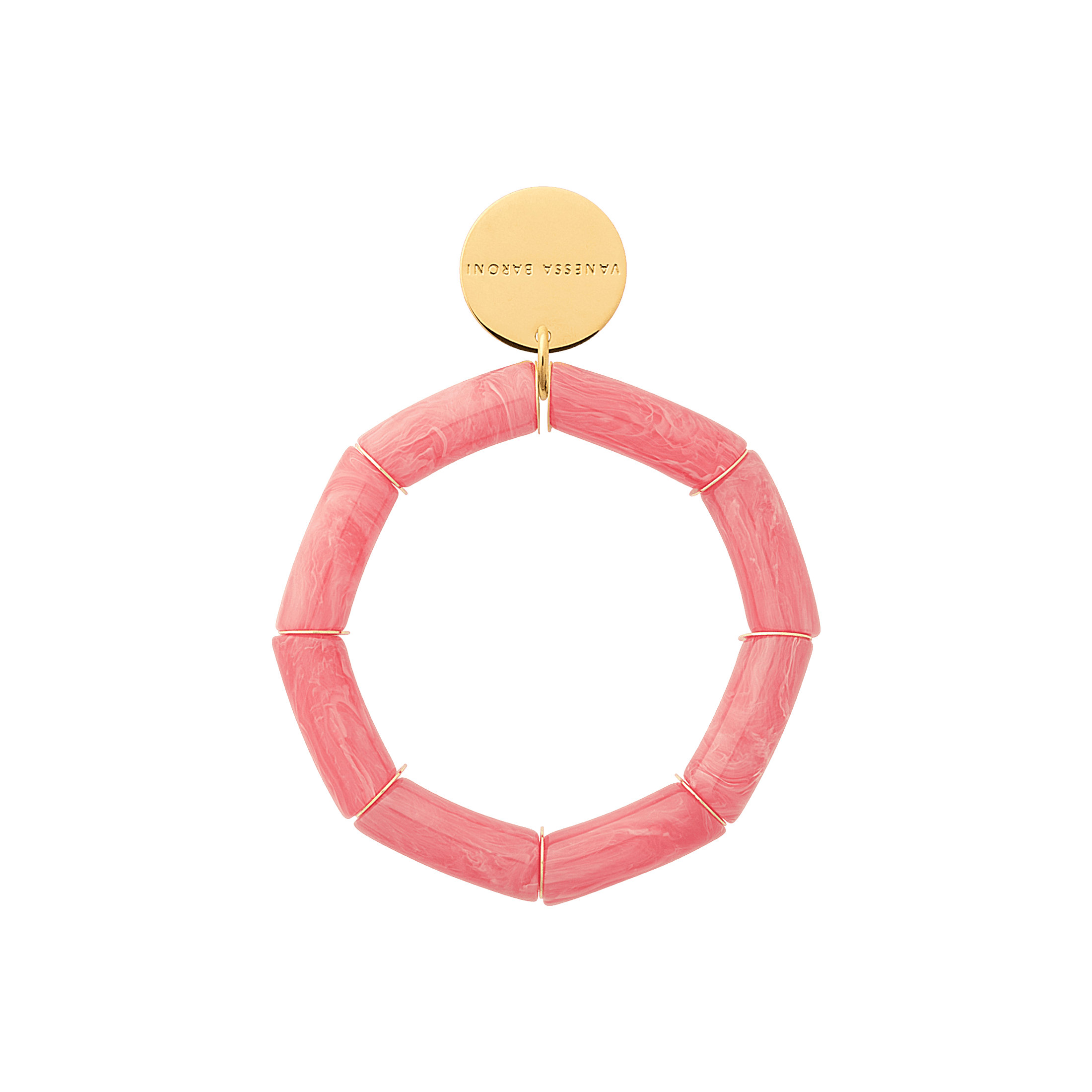 Vanessa Baroni Armband Flex, watermelon marble, vergoldet