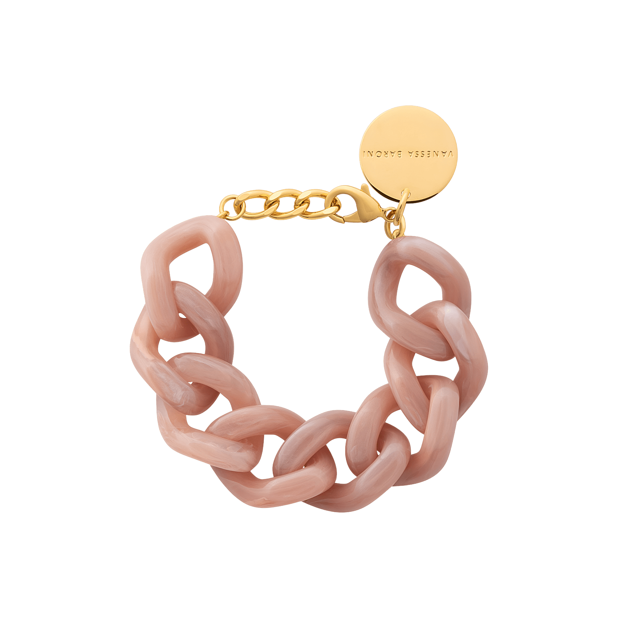 Vanessa Baroni Armband Great, blush marble, vergoldet