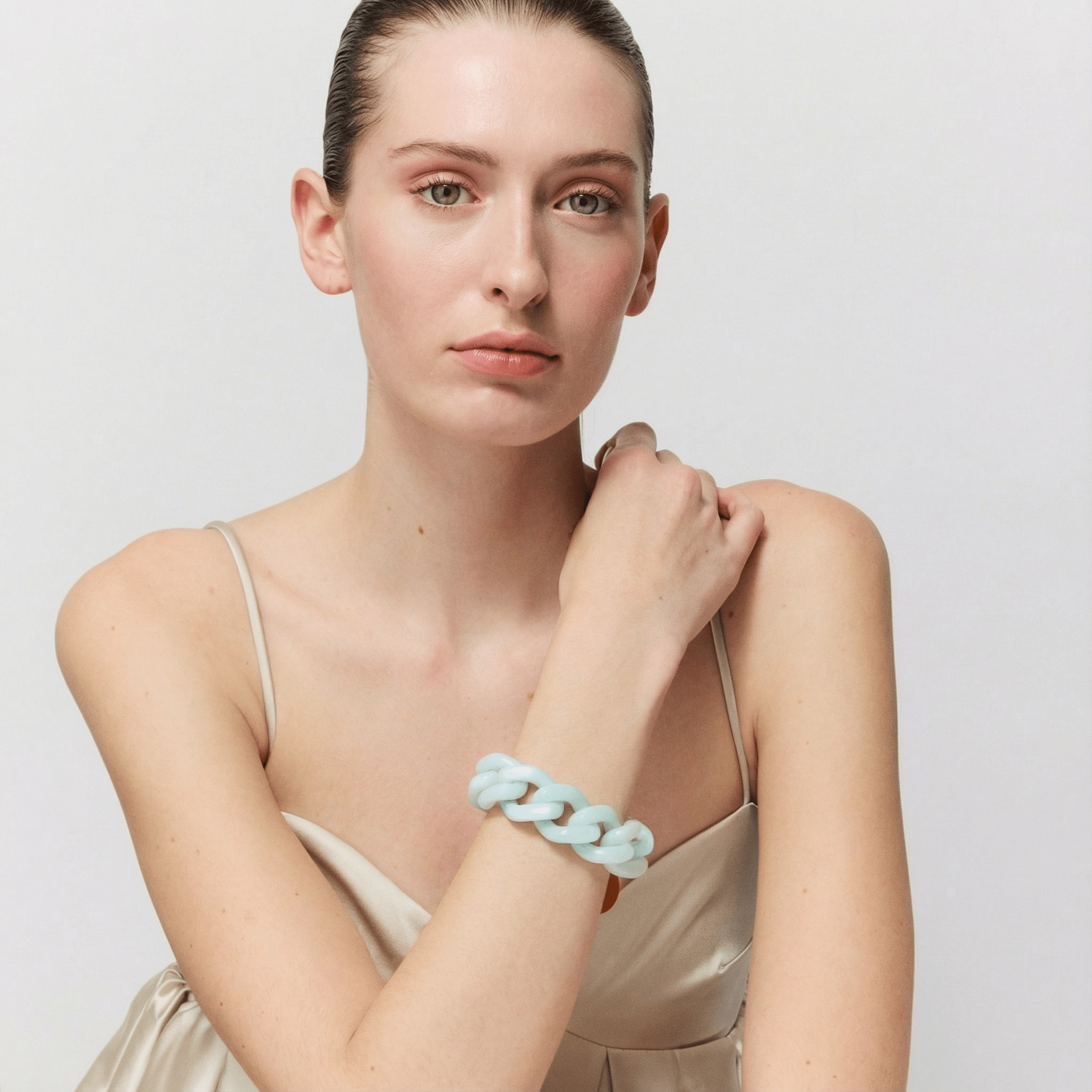 Vanessa Baroni Armband Great, cloud marble, vergoldet