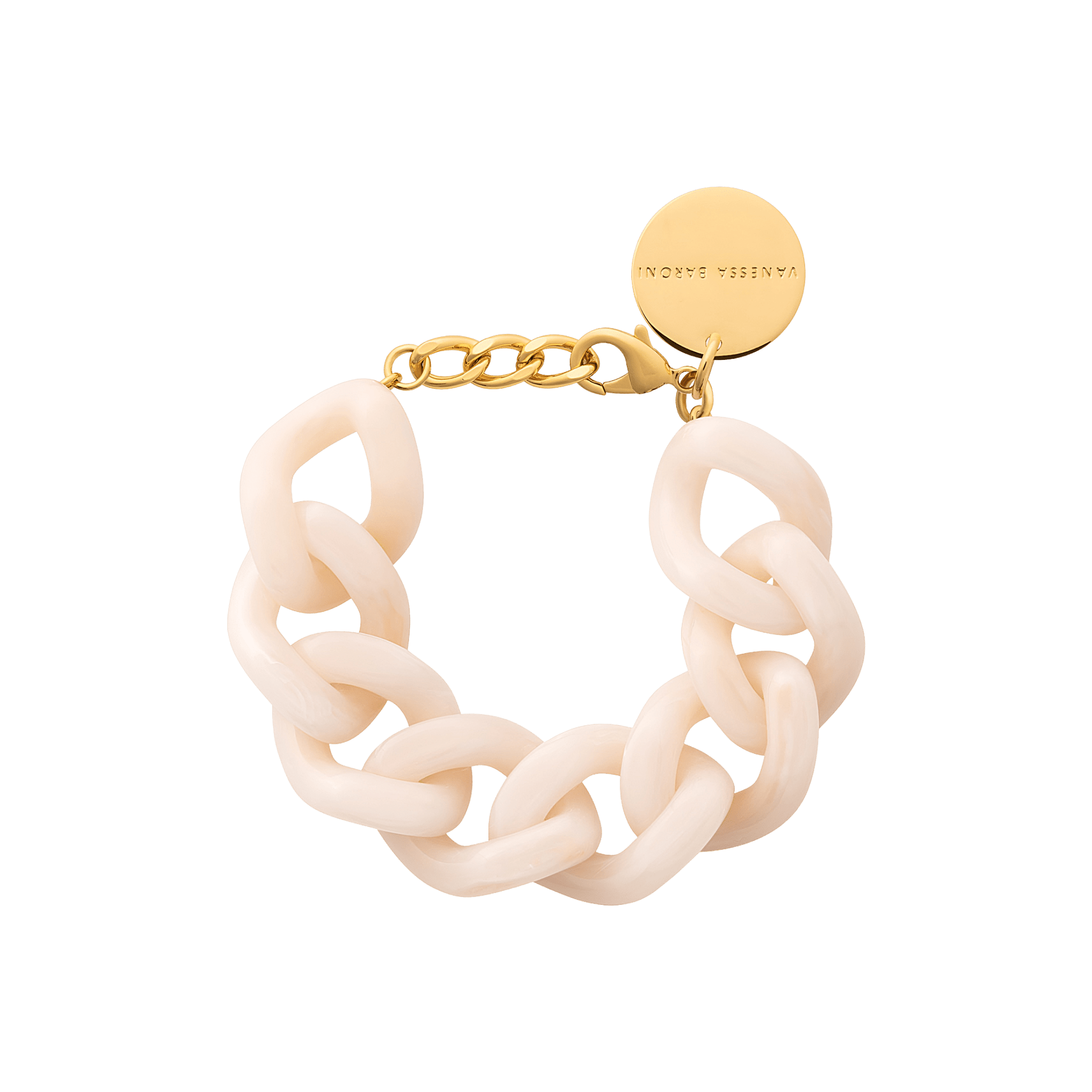 Vanessa Baroni Armband Great, latte marble, vergoldet