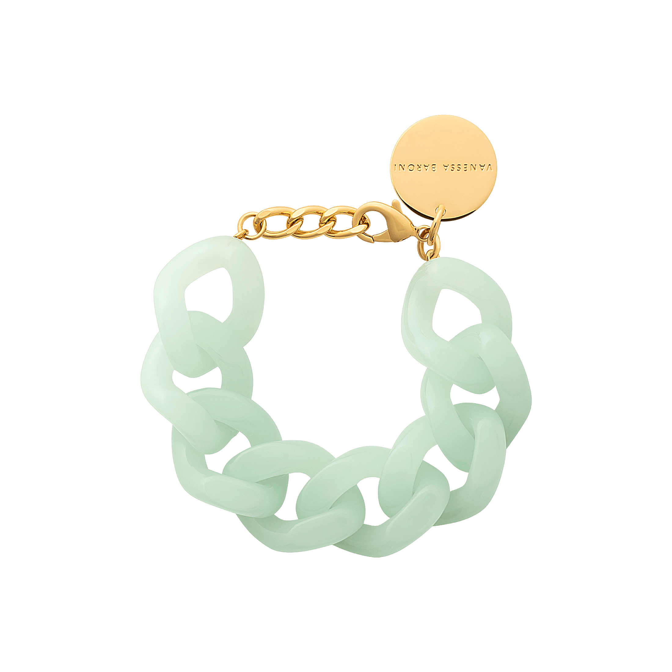 Vanessa Baroni Armband Great, opaline mint, vergoldet