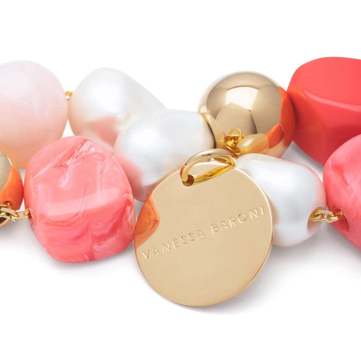 Vanessa Baroni Armband Ibiza peach, vergoldet