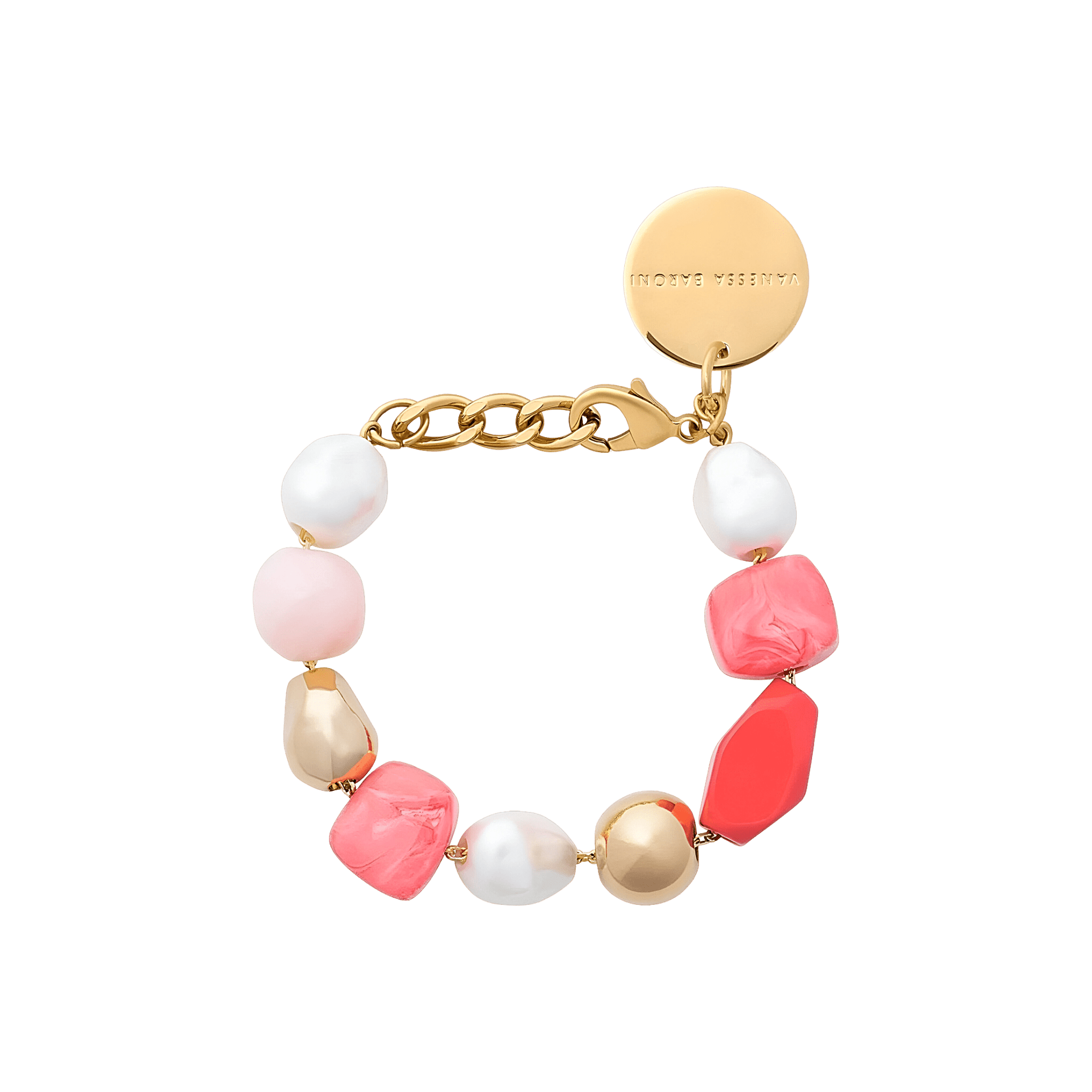 Vanessa Baroni Armband Ibiza peach, vergoldet