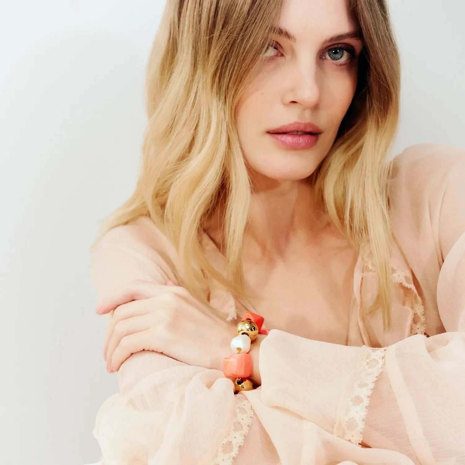 Vanessa Baroni Armband Ibiza peach, vergoldet