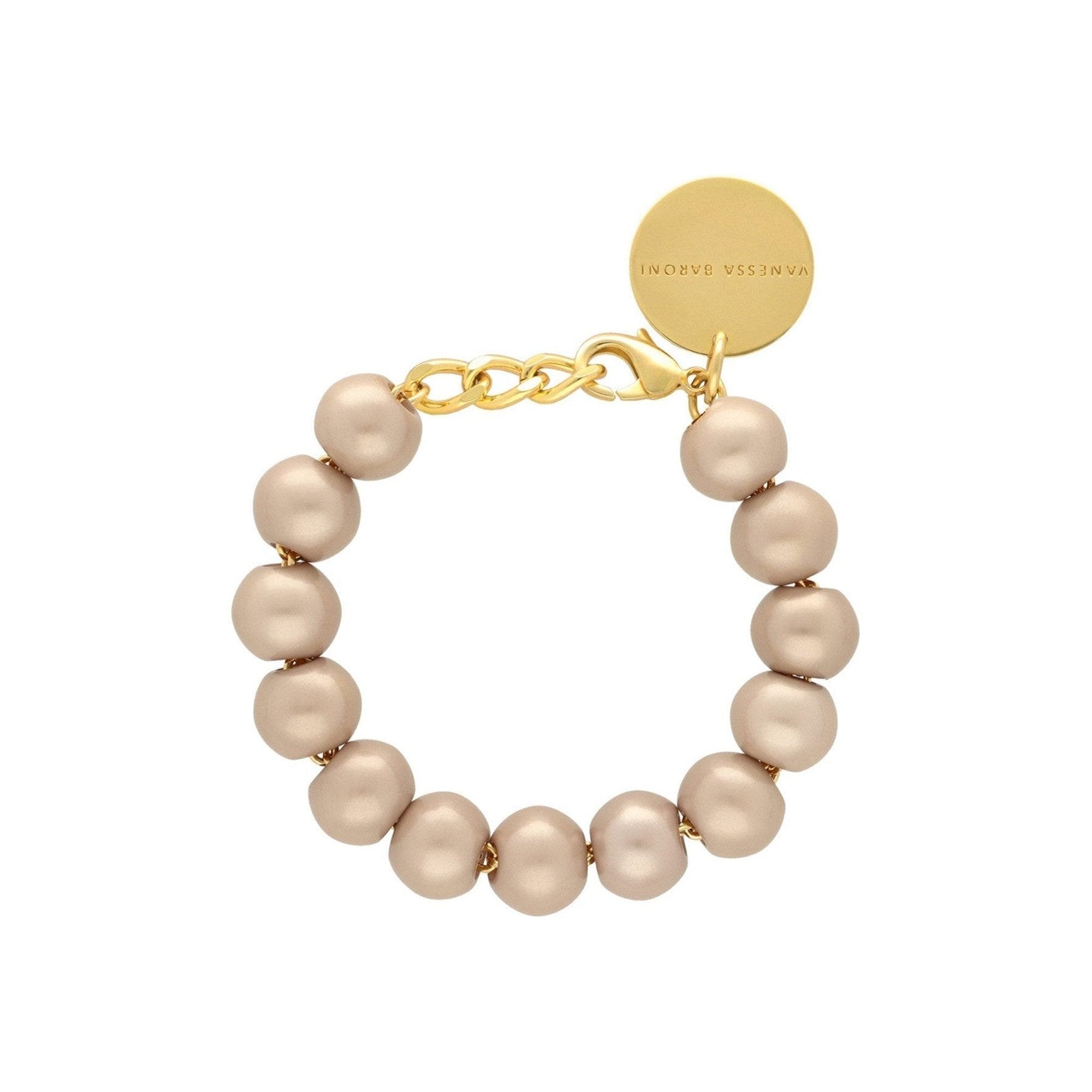 Vanessa Baroni Armband Mini Beads, champagner pearl, vergoldet