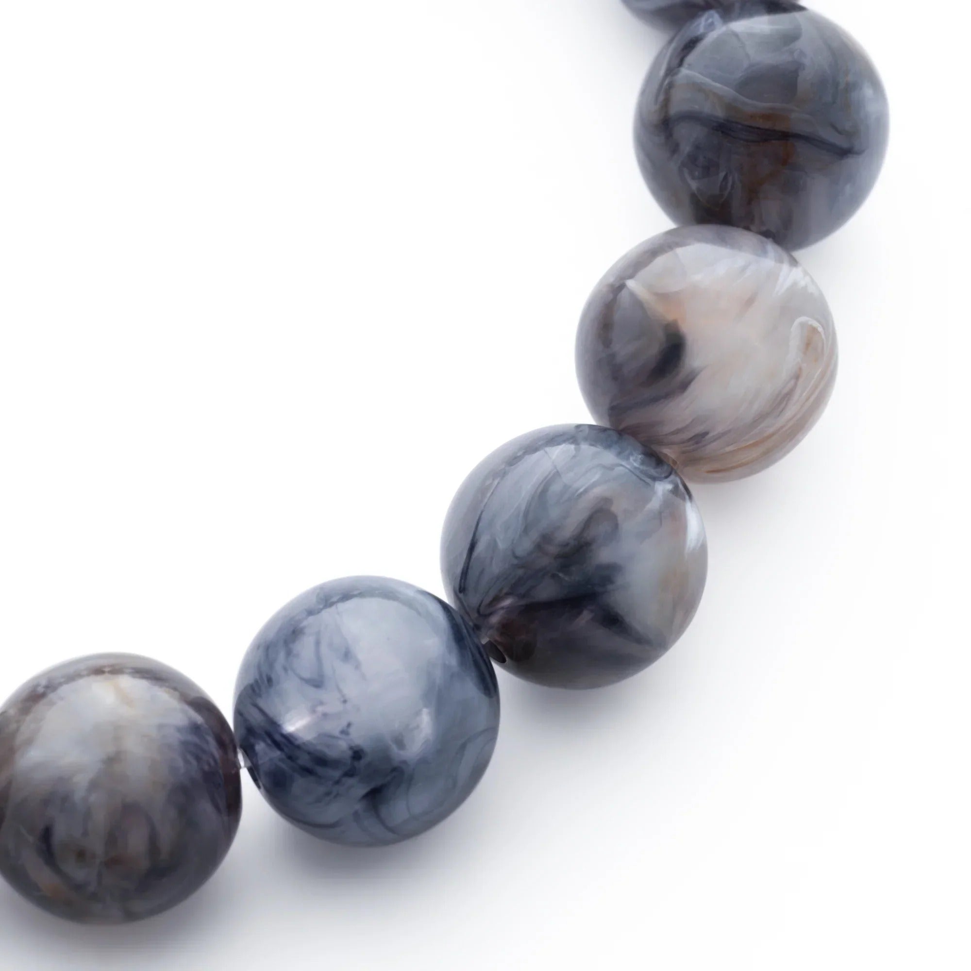 Vanessa Baroni Armband Mini Beads Flex, blue jeans marble, vergoldet