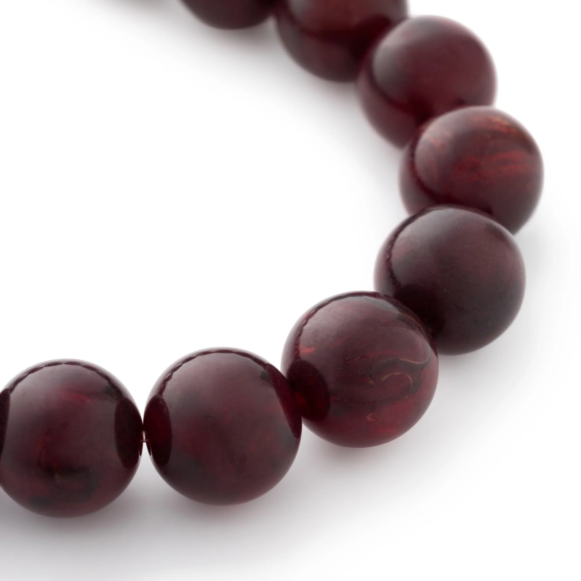 Vanessa Baroni Armband Mini Beads Flex, bordeaux marble, vergoldet