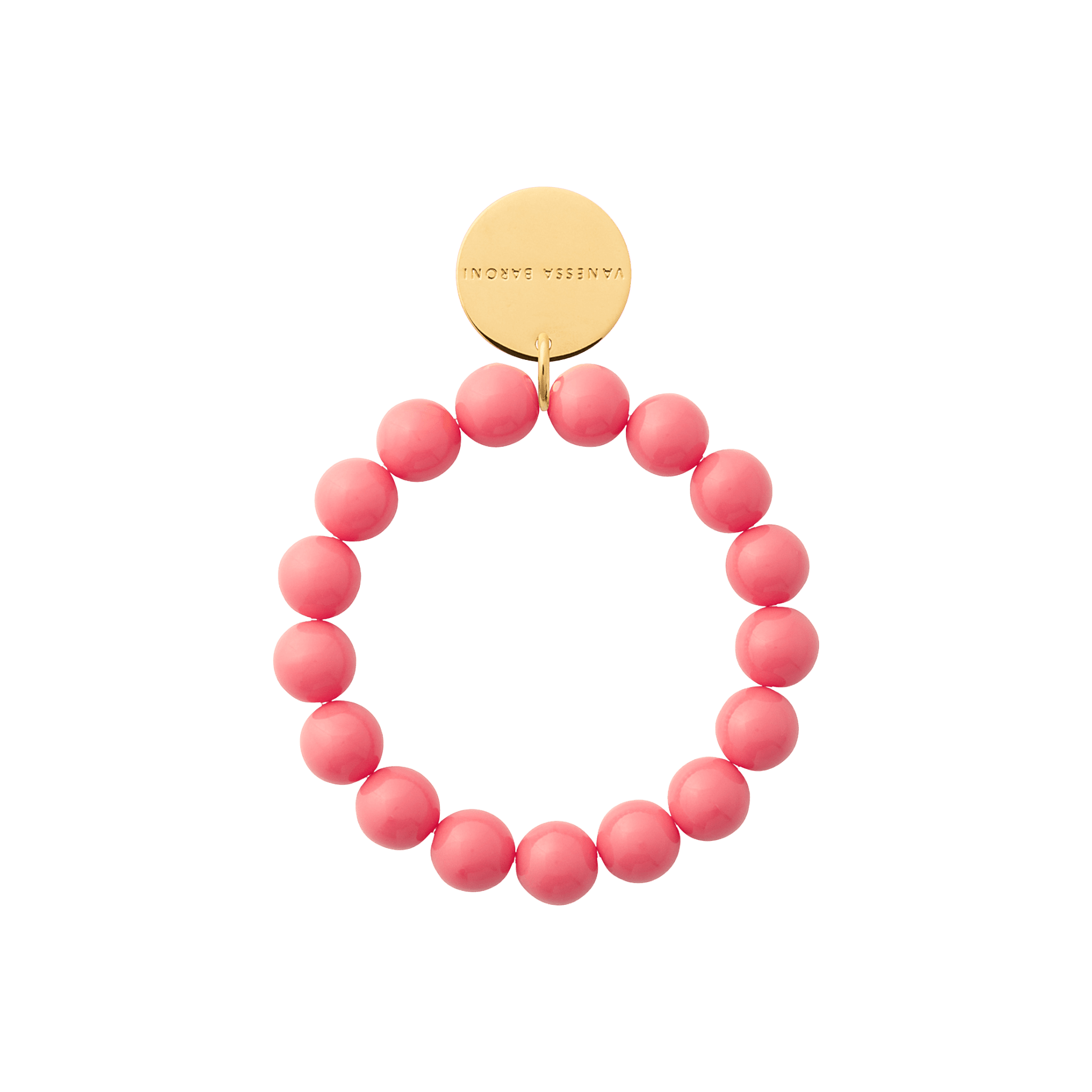 Vanessa Baroni Armband Mini Beads Flex, new flamingo, vergoldet