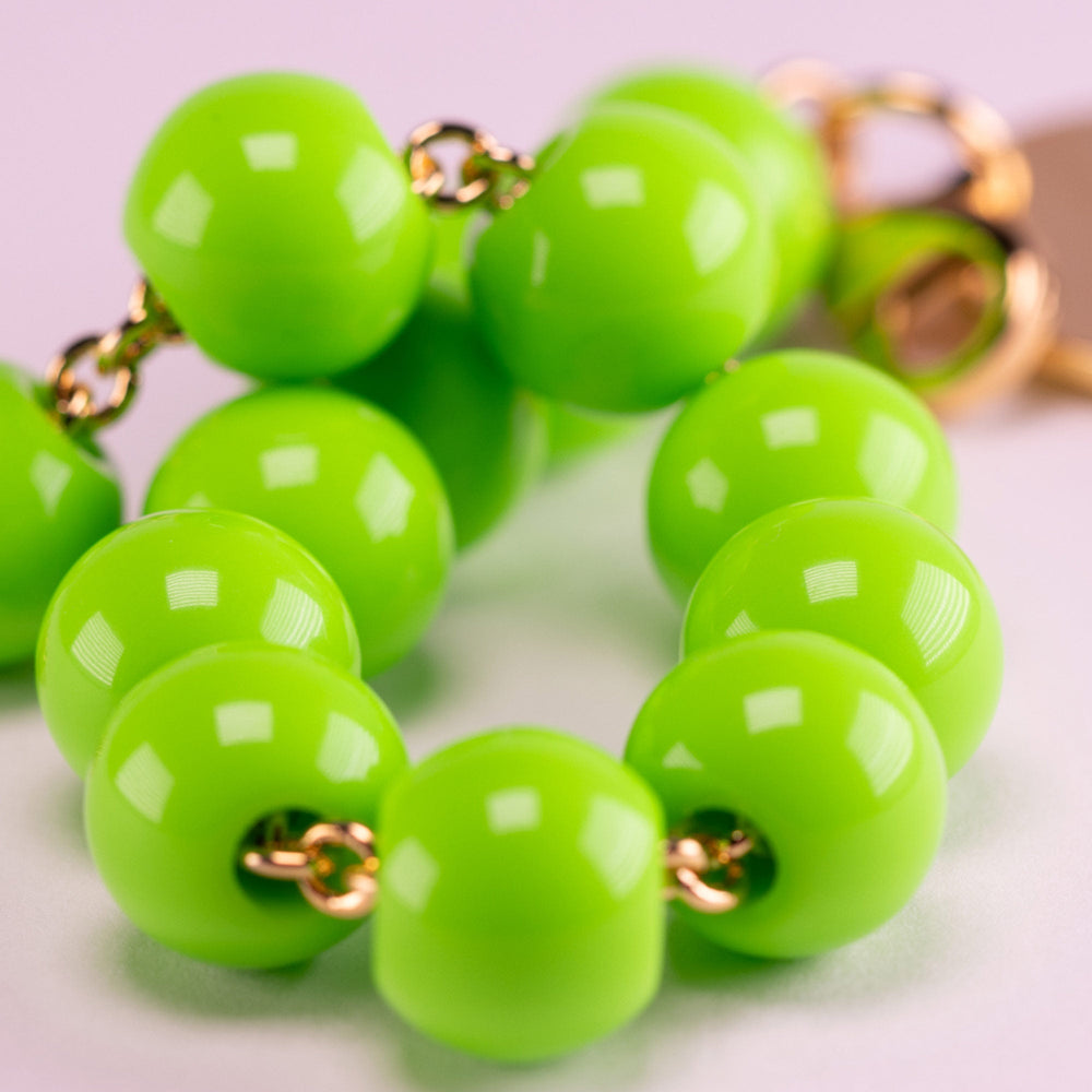 Vanessa Baroni Armband Mini Beads, neon green, vergoldet