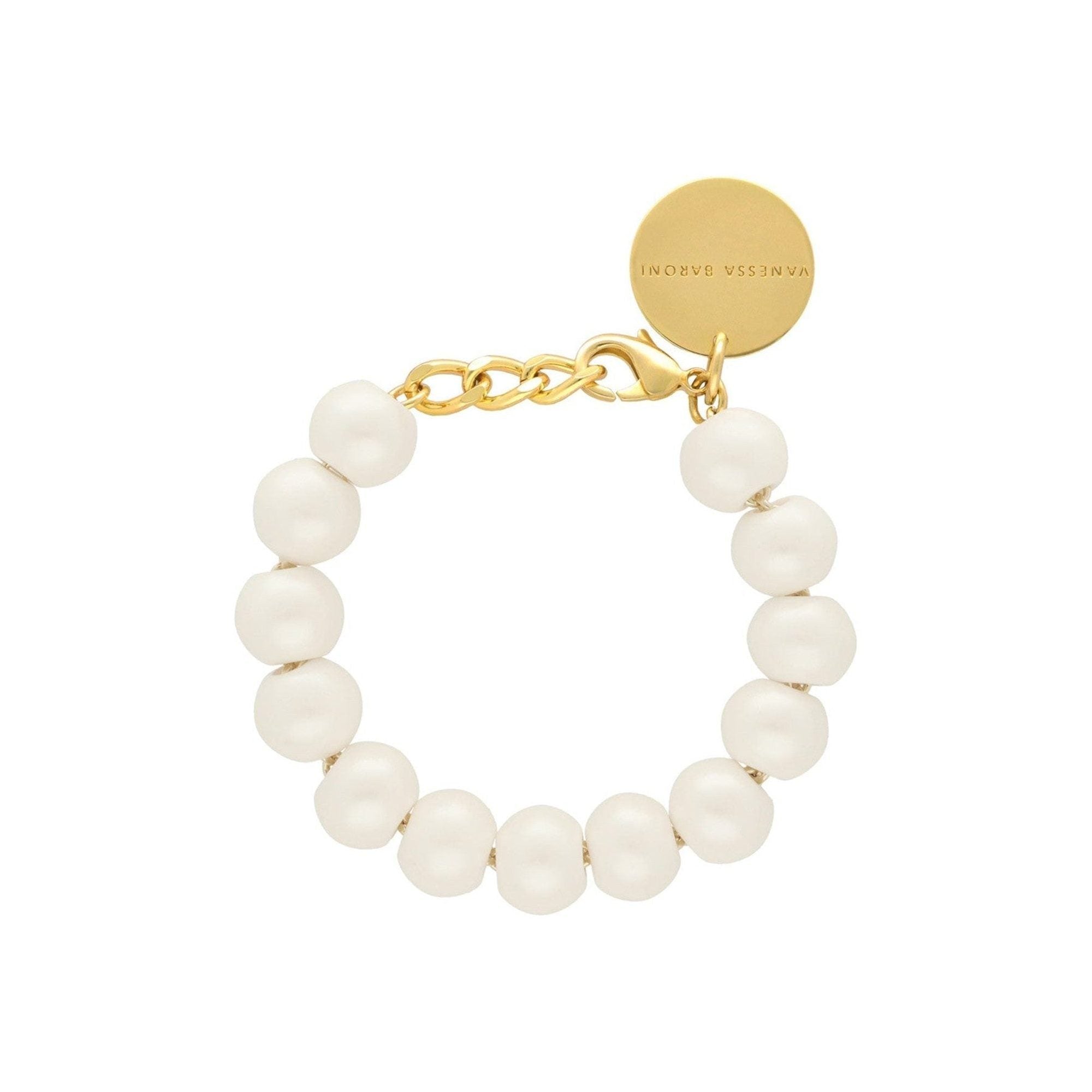 Vanessa Baroni Armband Mini Beads, pearl, vergoldet