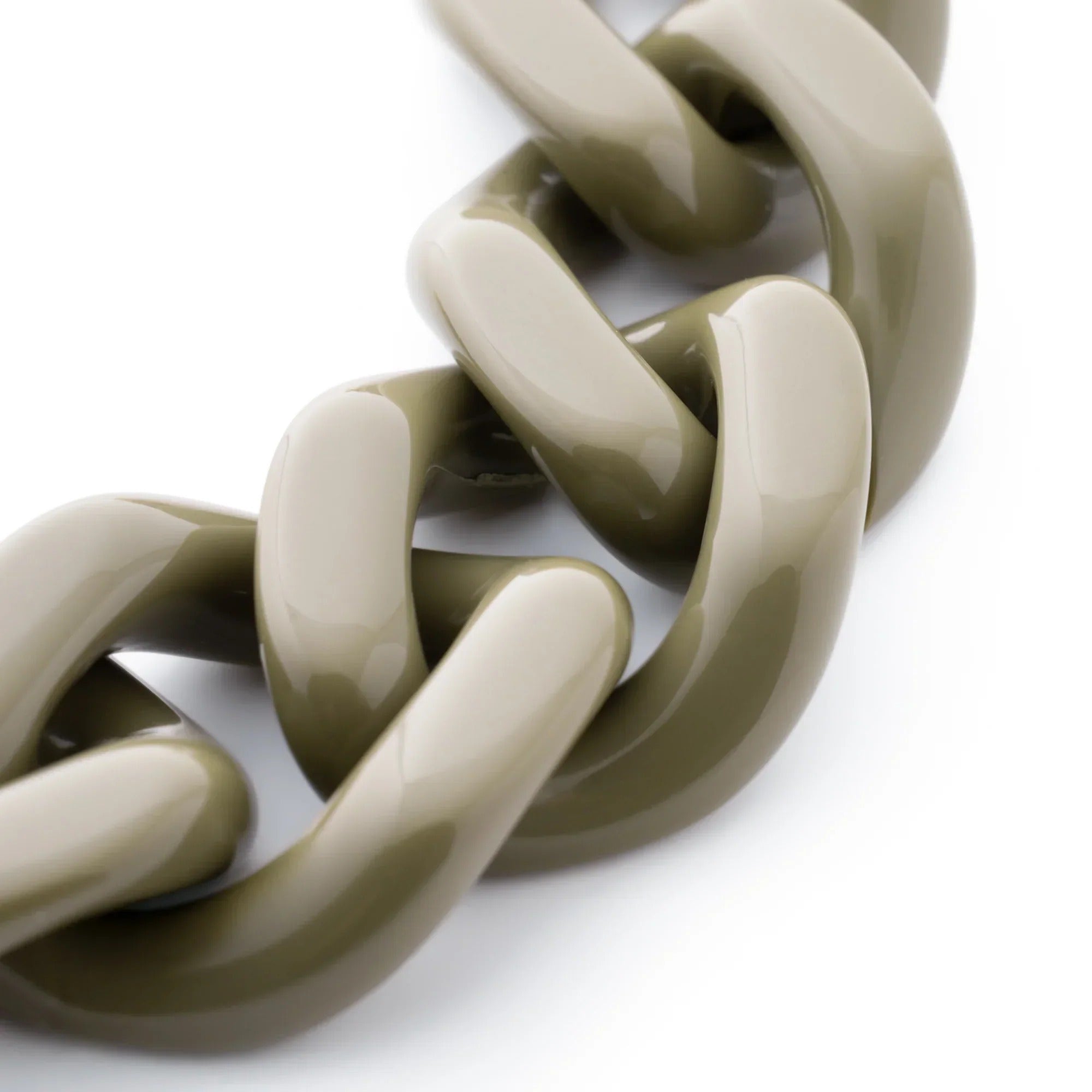 Vanessa Baroni Armband Mini Flat Chain, light olive, vergoldet