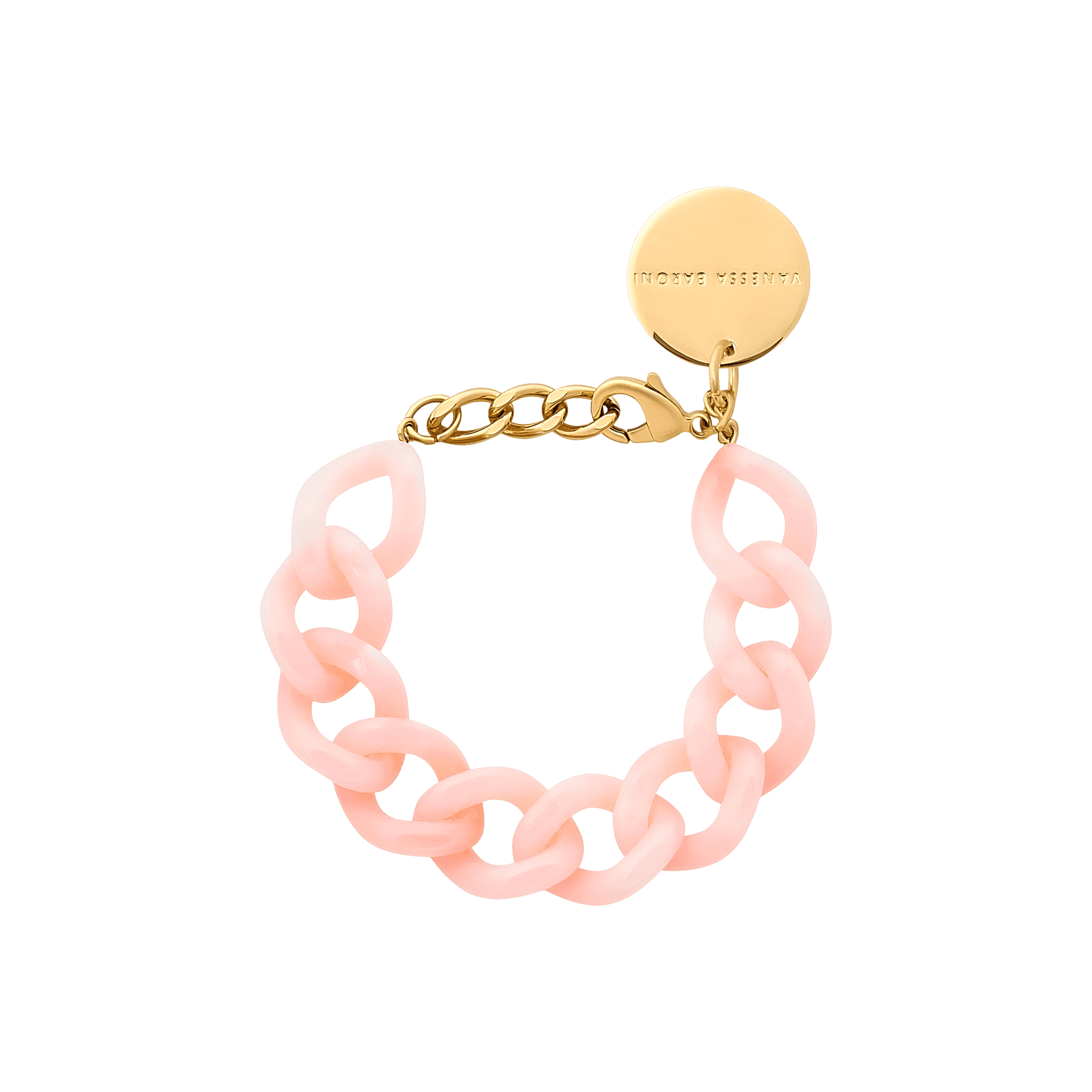 Vanessa Baroni Armband Mini Flat Chain, peach sorbet, vergoldet