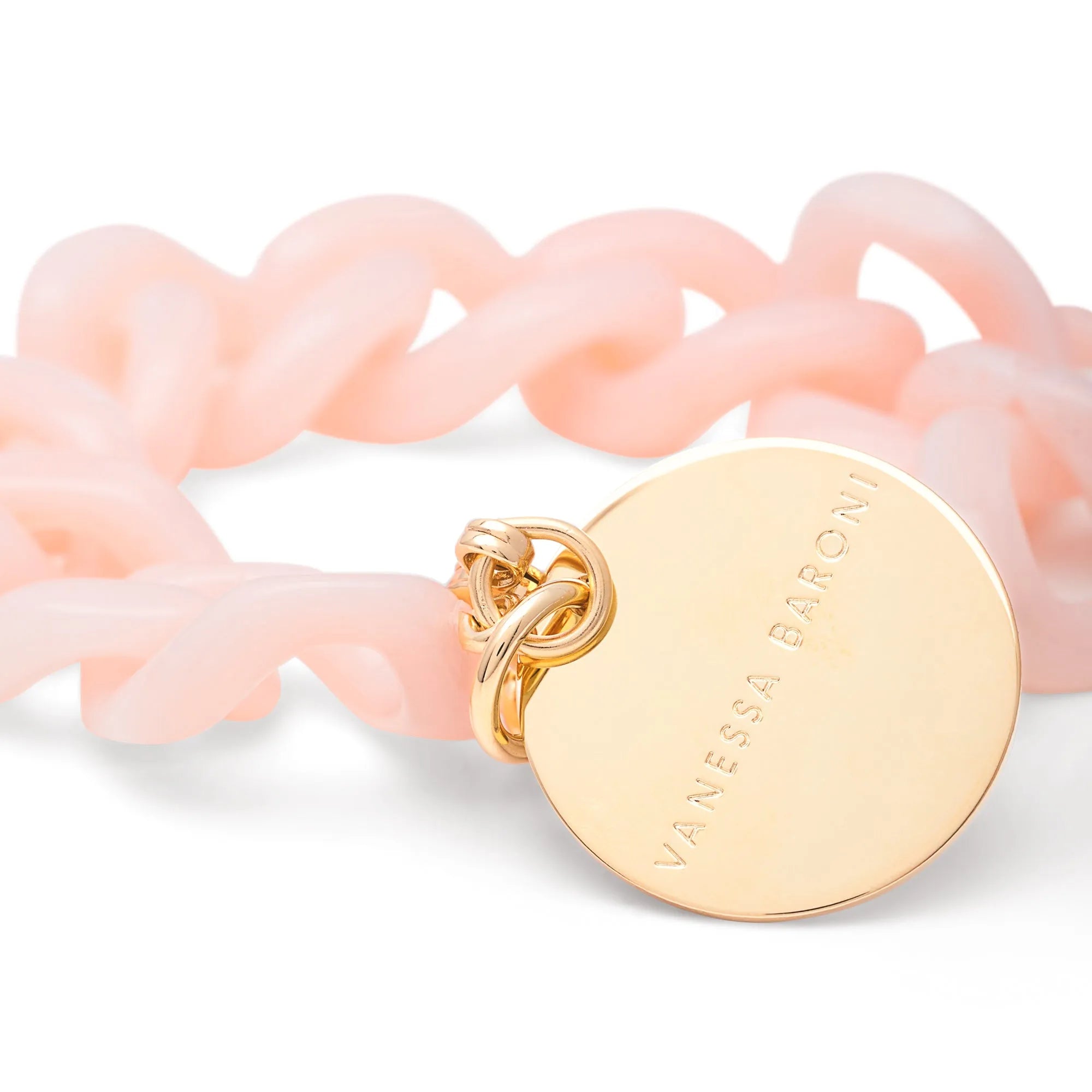 Vanessa Baroni Armband Mini Flat Chain, peach sorbet, vergoldet