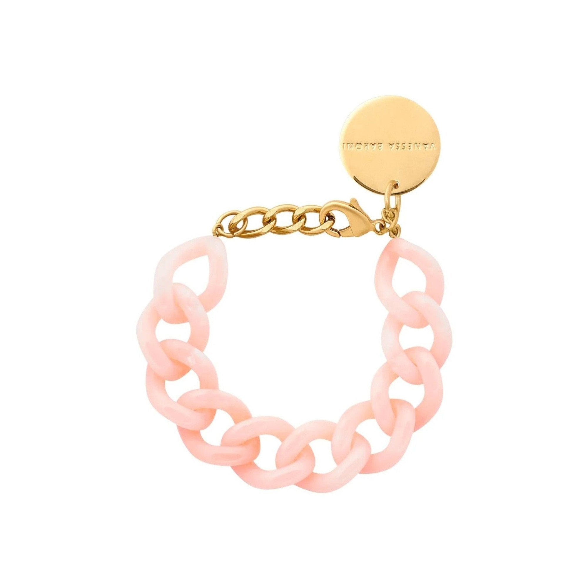 Vanessa Baroni Armband Mini Flat Chain, peach sorbet, vergoldet