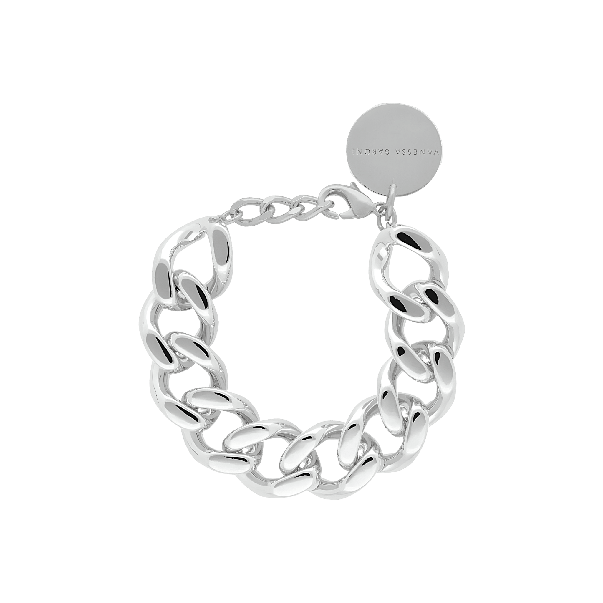 Vanessa Baroni Armband Mini Flat Chain, silver, versilbert