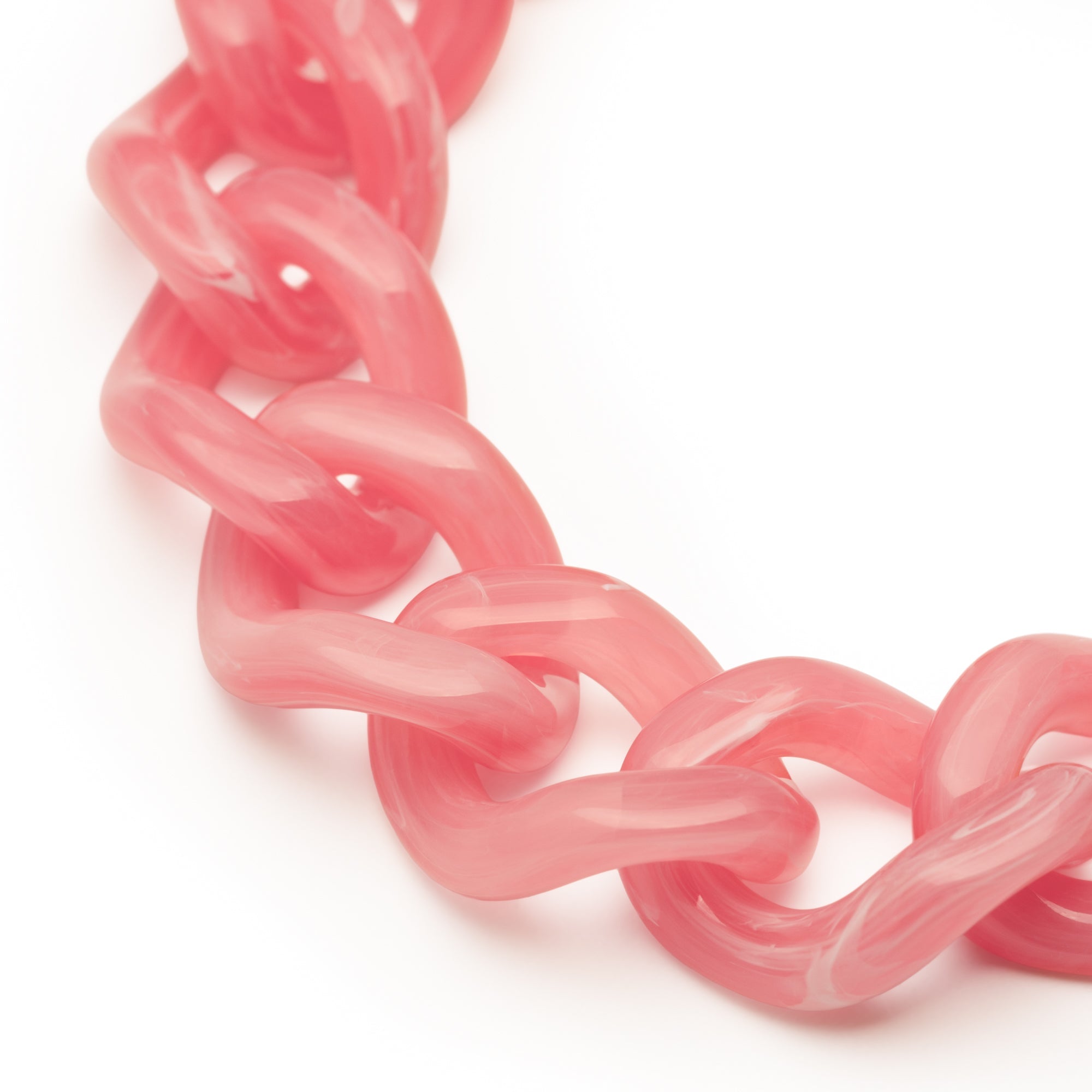 Vanessa Baroni Armband Mini Flat Chain, watermelon marble, vergoldet