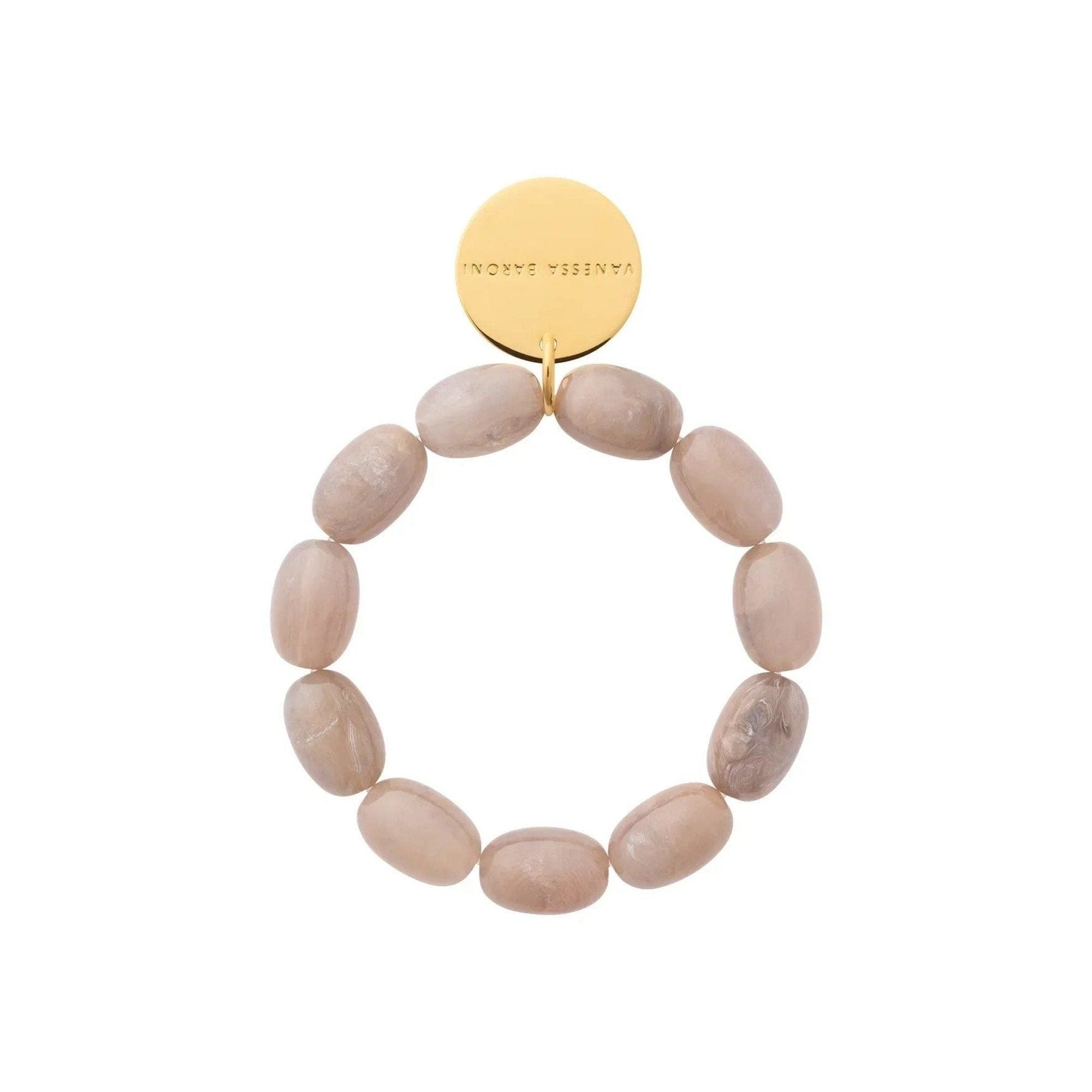 Vanessa Baroni Armband Olive Flex, biancone marble, vergoldet