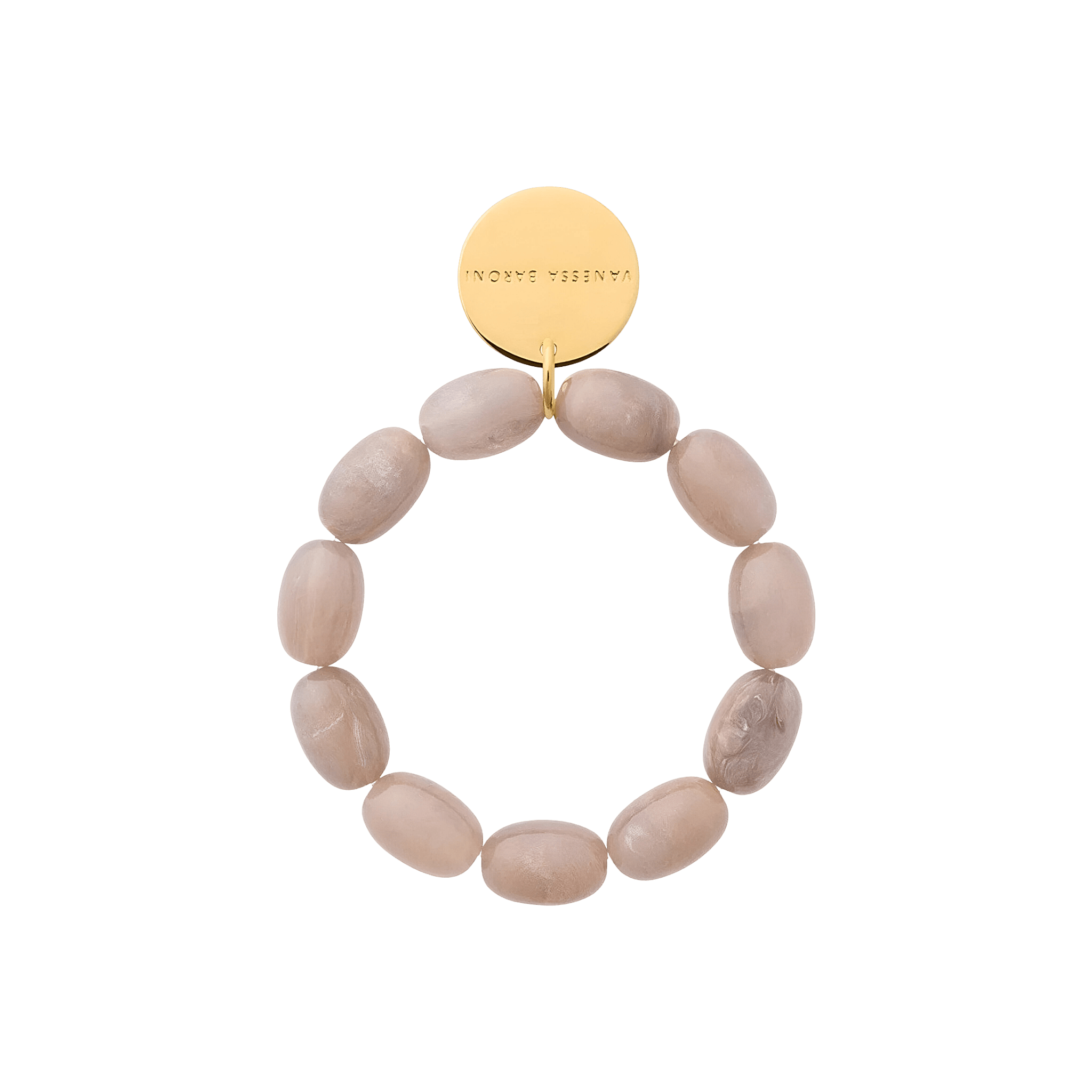 Vanessa Baroni Armband Olive Flex, biancone marble, vergoldet