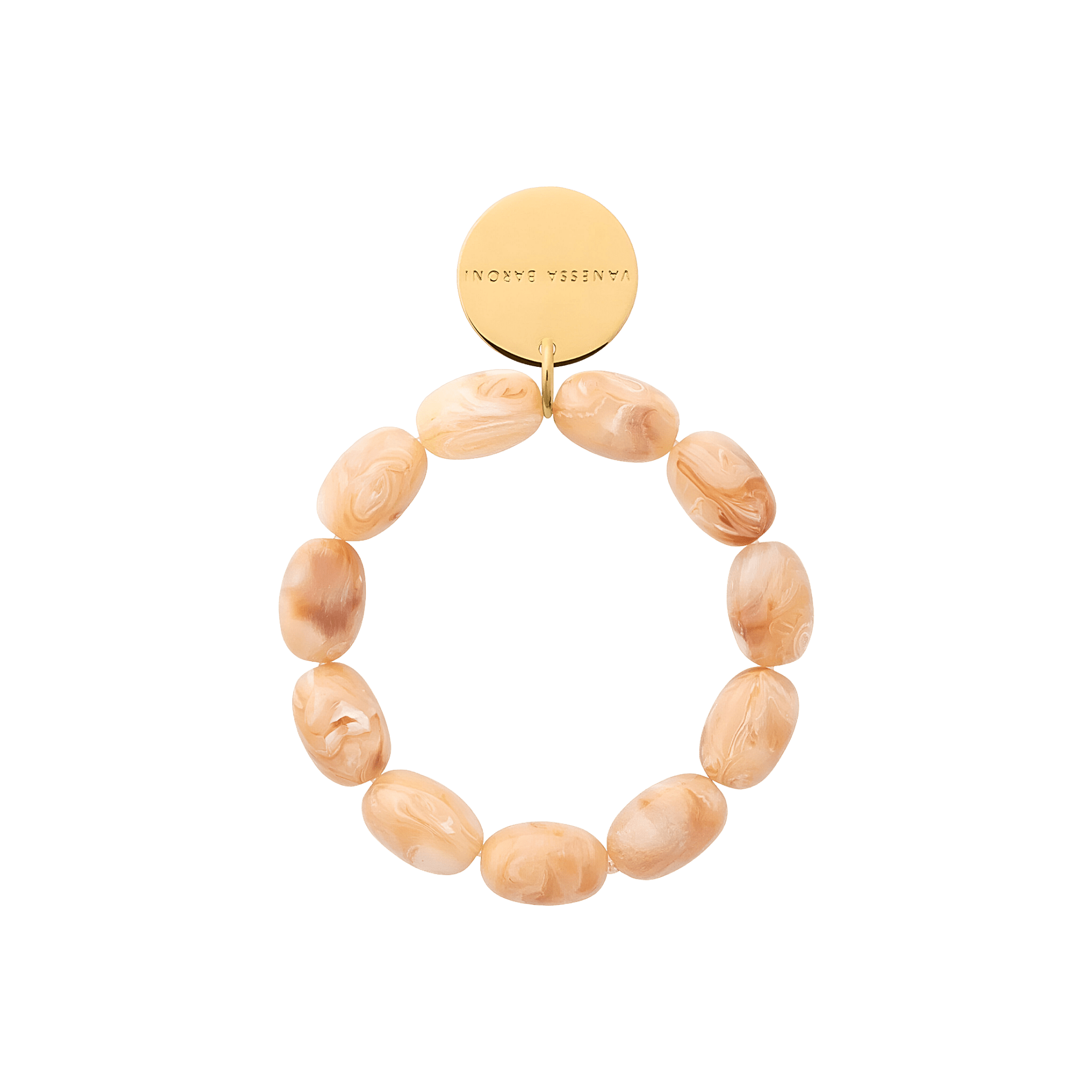 Vanessa Baroni Armband Olive Flex, creme brulee marble, vergoldet