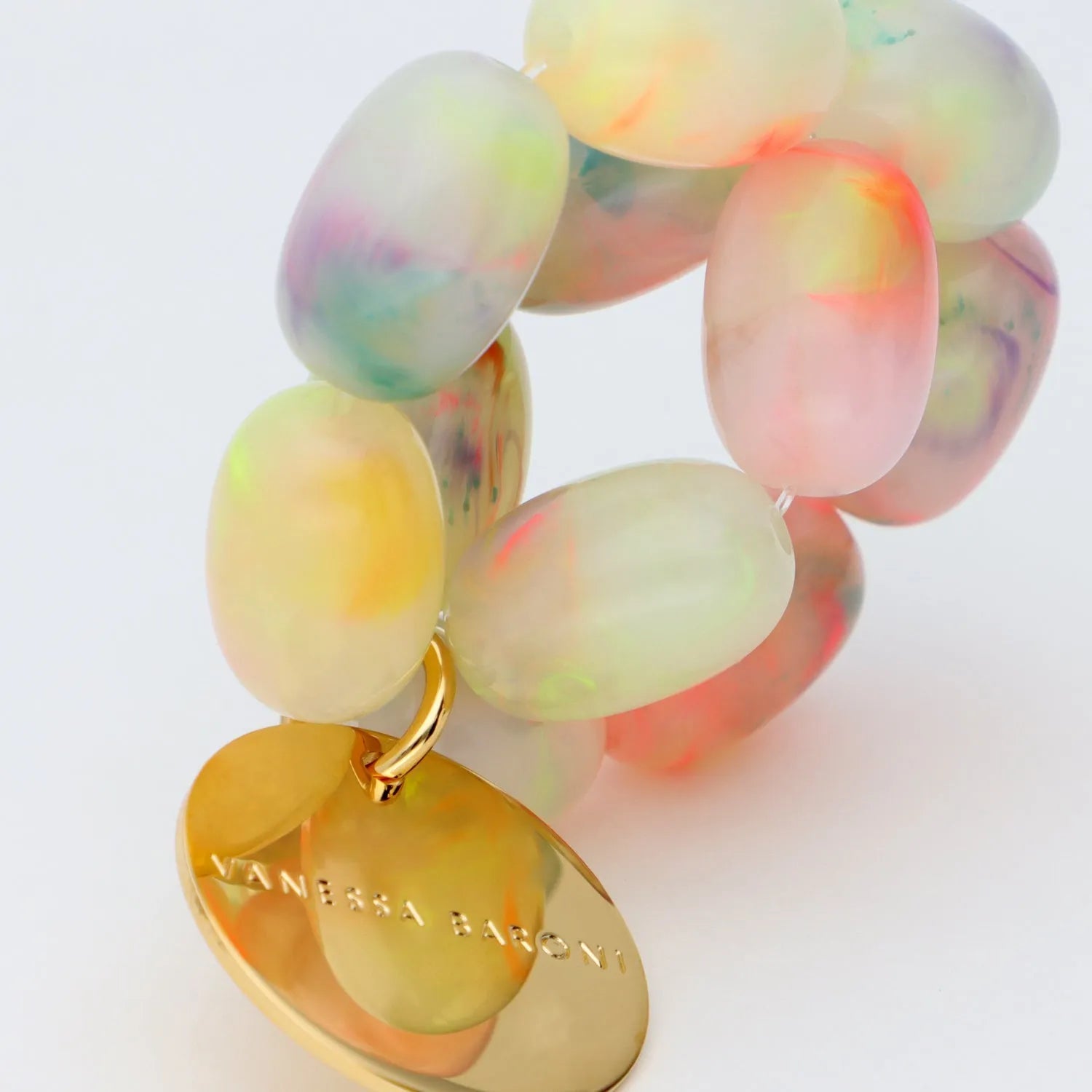 Vanessa Baroni Armband Olive Flex, neon rainbow, vergoldet