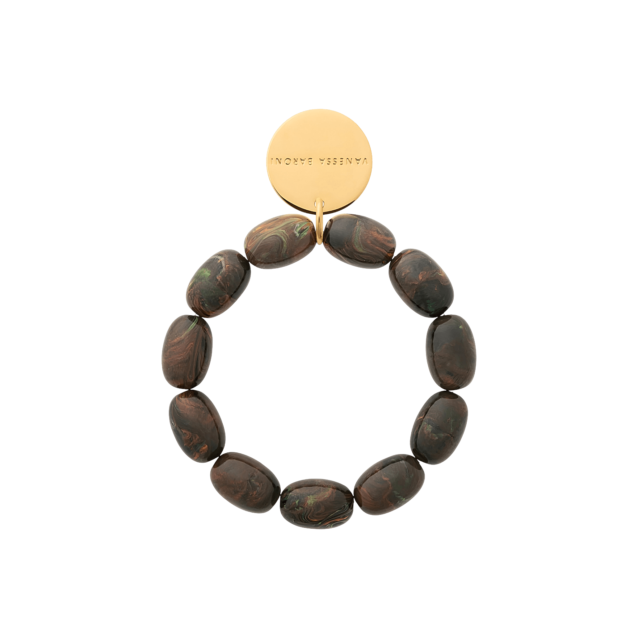 Vanessa Baroni Armband Olive Flex, new punk marble, vergoldet