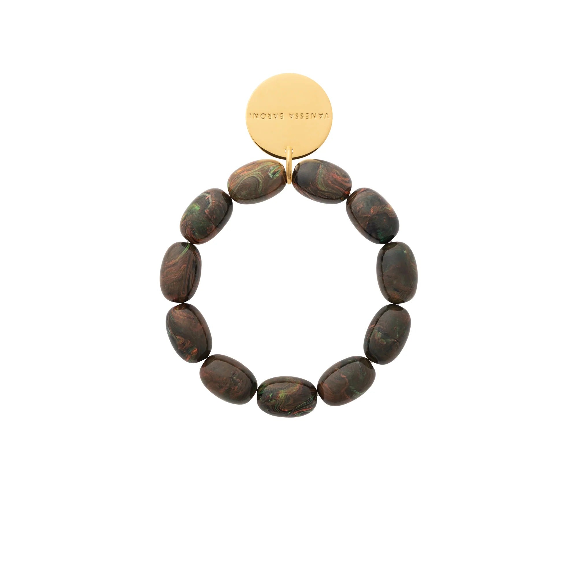 Vanessa Baroni Armband Olive Flex, new punk marble, vergoldet