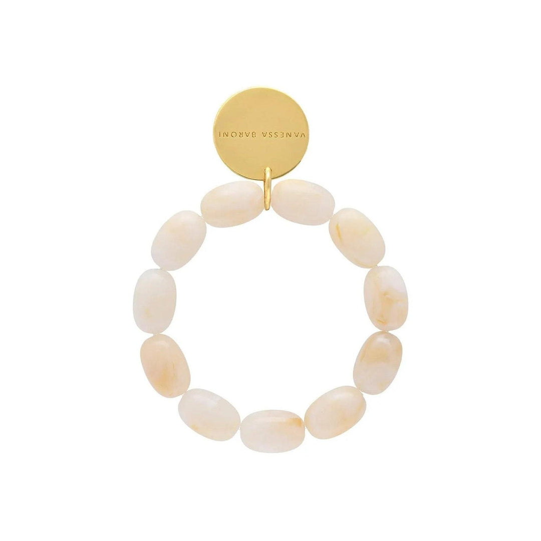 Vanessa Baroni Armband Olive Flex, pearl marble, vergoldet