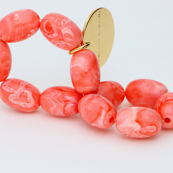 Vanessa Baroni Armband Olive Flex, strawberry icecream, vergoldet