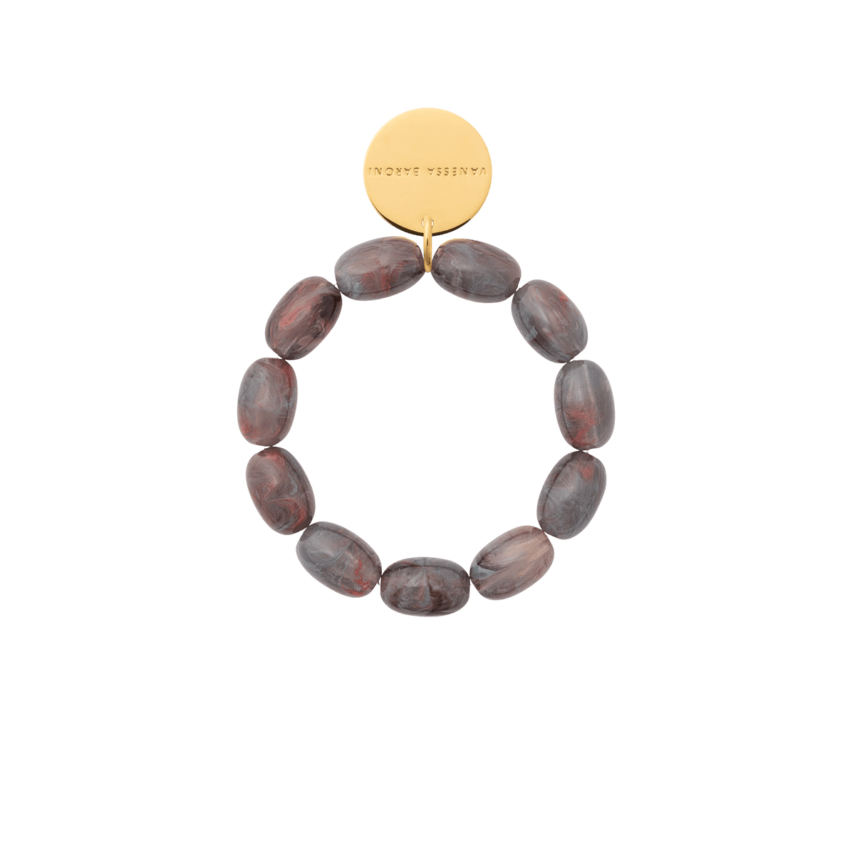 Vanessa Baroni Armband Olive Flex, vergoldet ikat marble