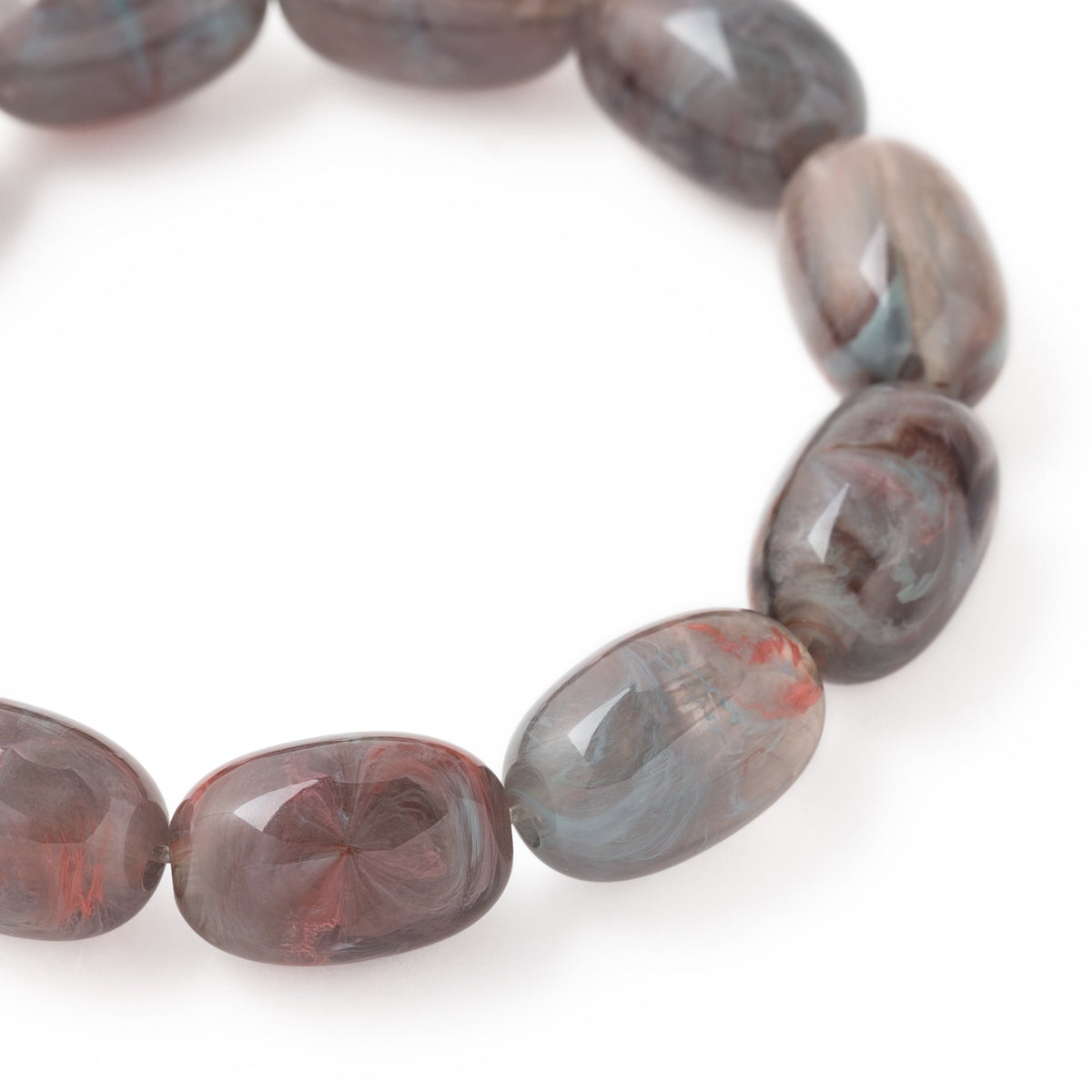 Vanessa Baroni Armband Olive Flex, vergoldet ikat marble