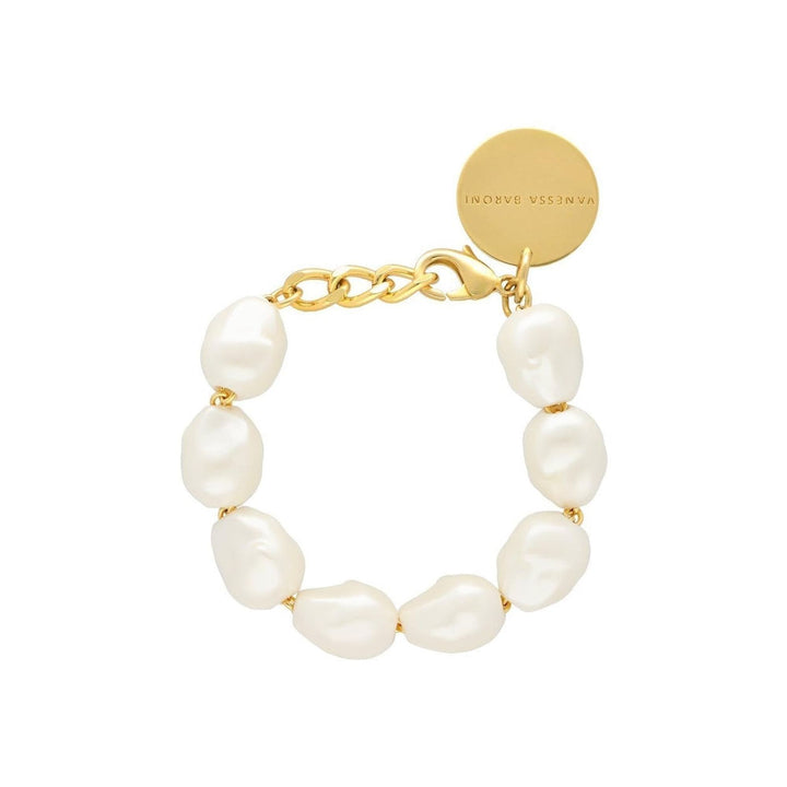 Vanessa Baroni Armband Organic Pearl, pearl, vergoldet