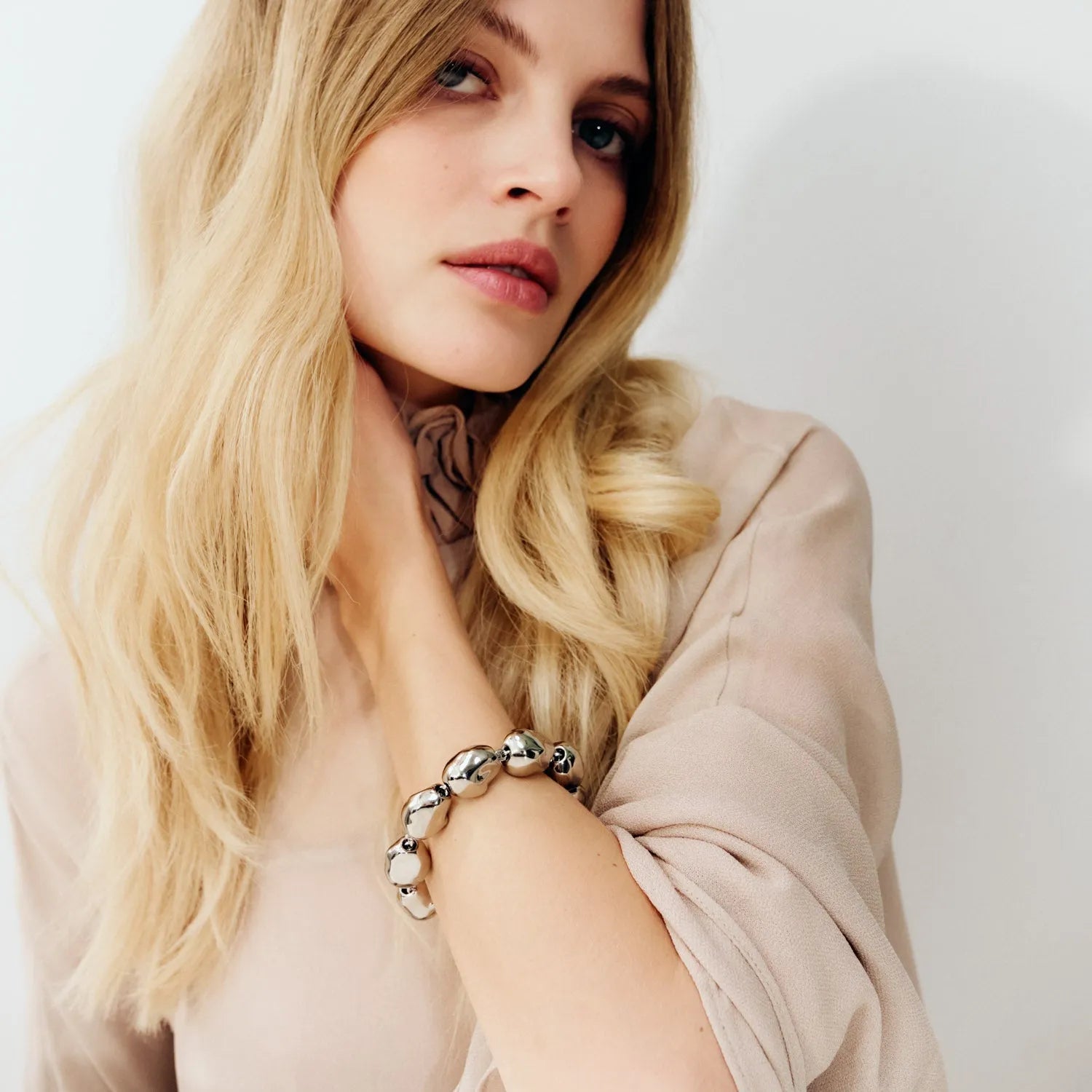 Vanessa Baroni Armband Organic Pearl, silver, versilbert