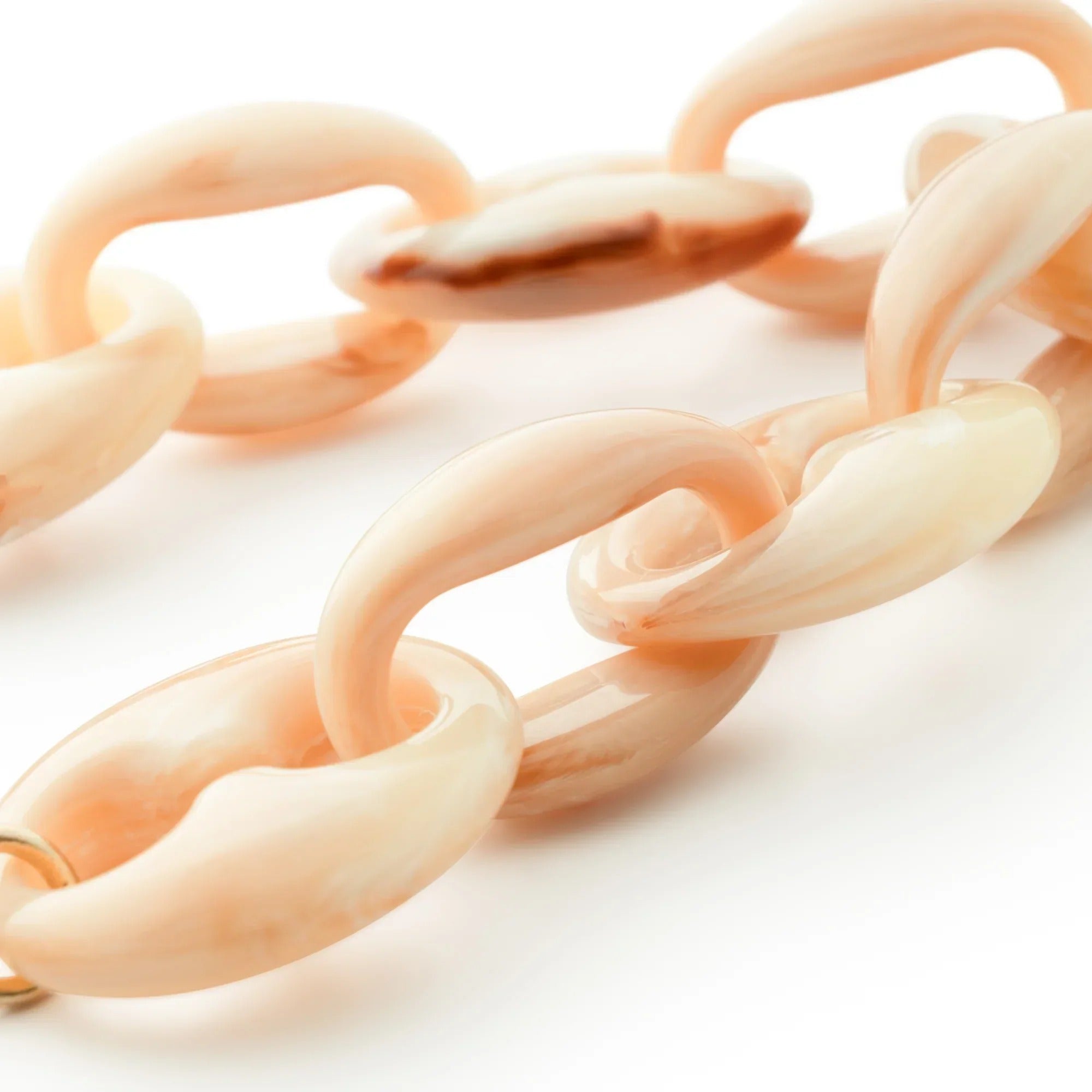 Vanessa Baroni Armband Small Turtle, creme brulee marble, vergoldet