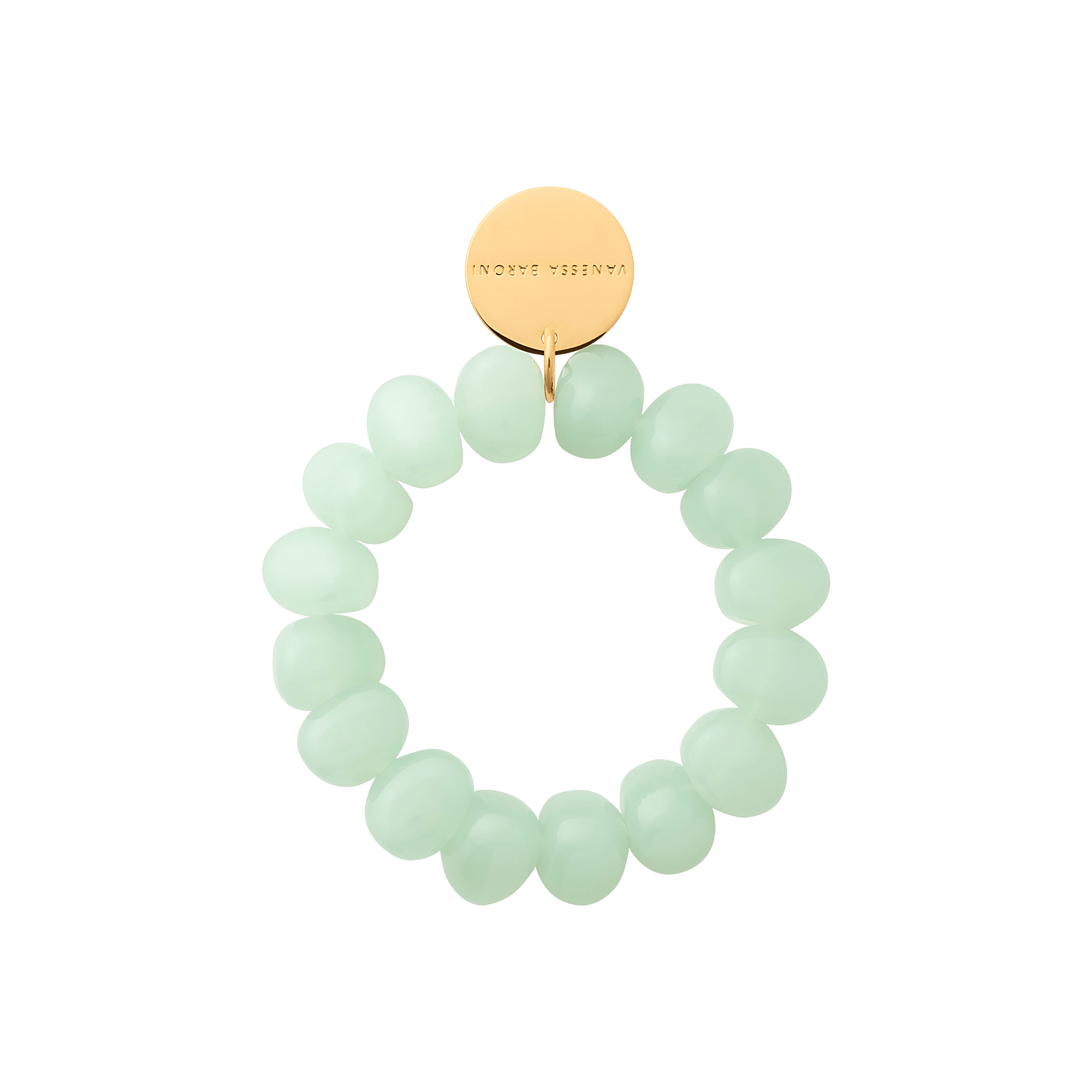 Vanessa Baroni Armband Stone Flex, opaline mint, vergoldet