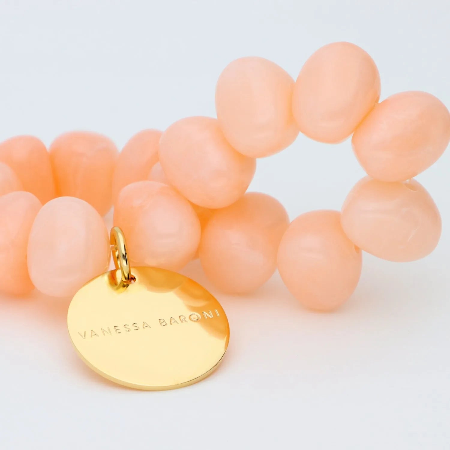 Vanessa Baroni Armband Stone Flex, peach sorbet, vergoldet